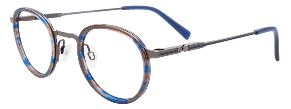 50. BLUE MARBLED & SATIN STEEL