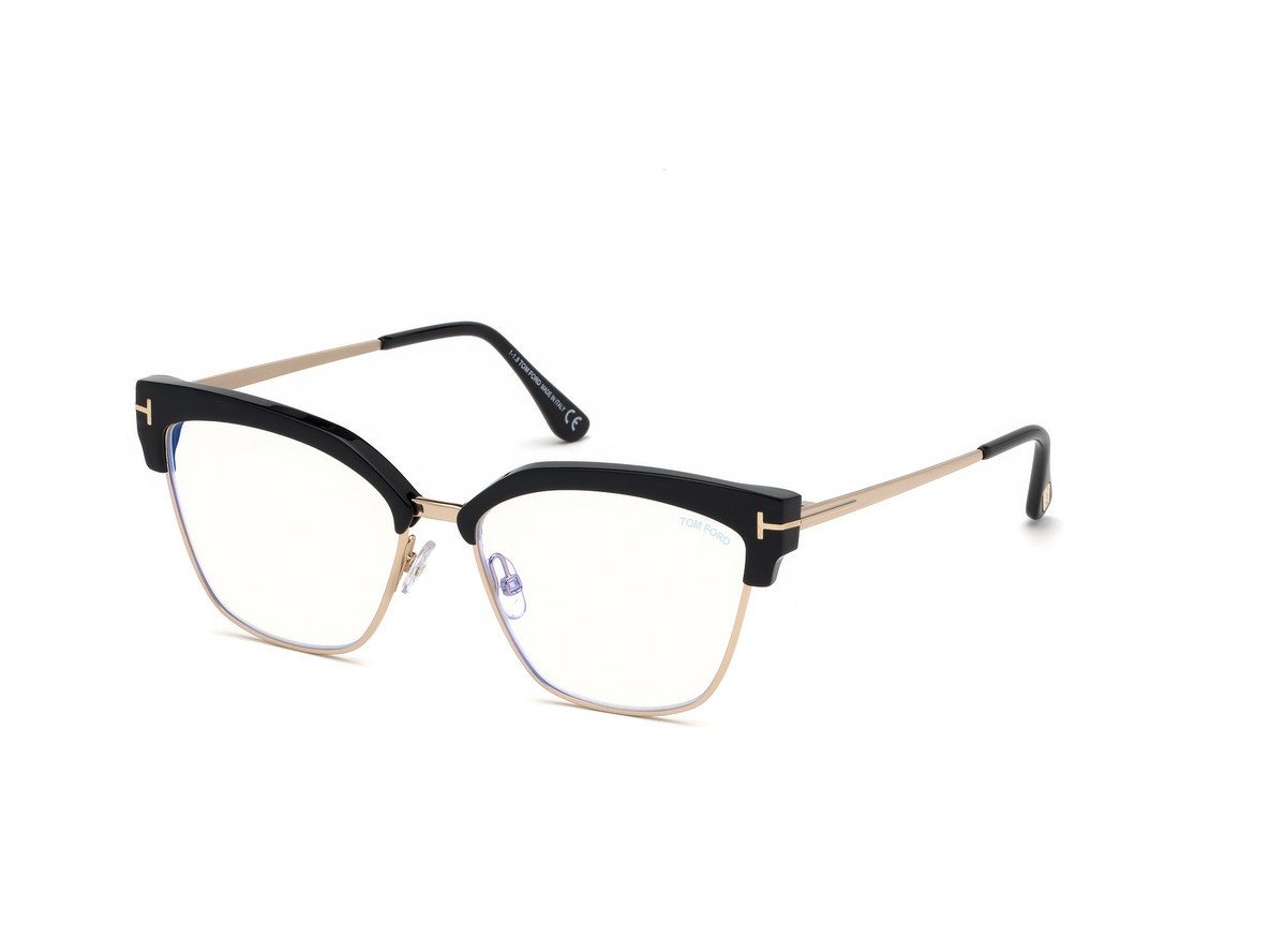 Shiny Black, Shiny Rose Gold / Blue Block Lenses