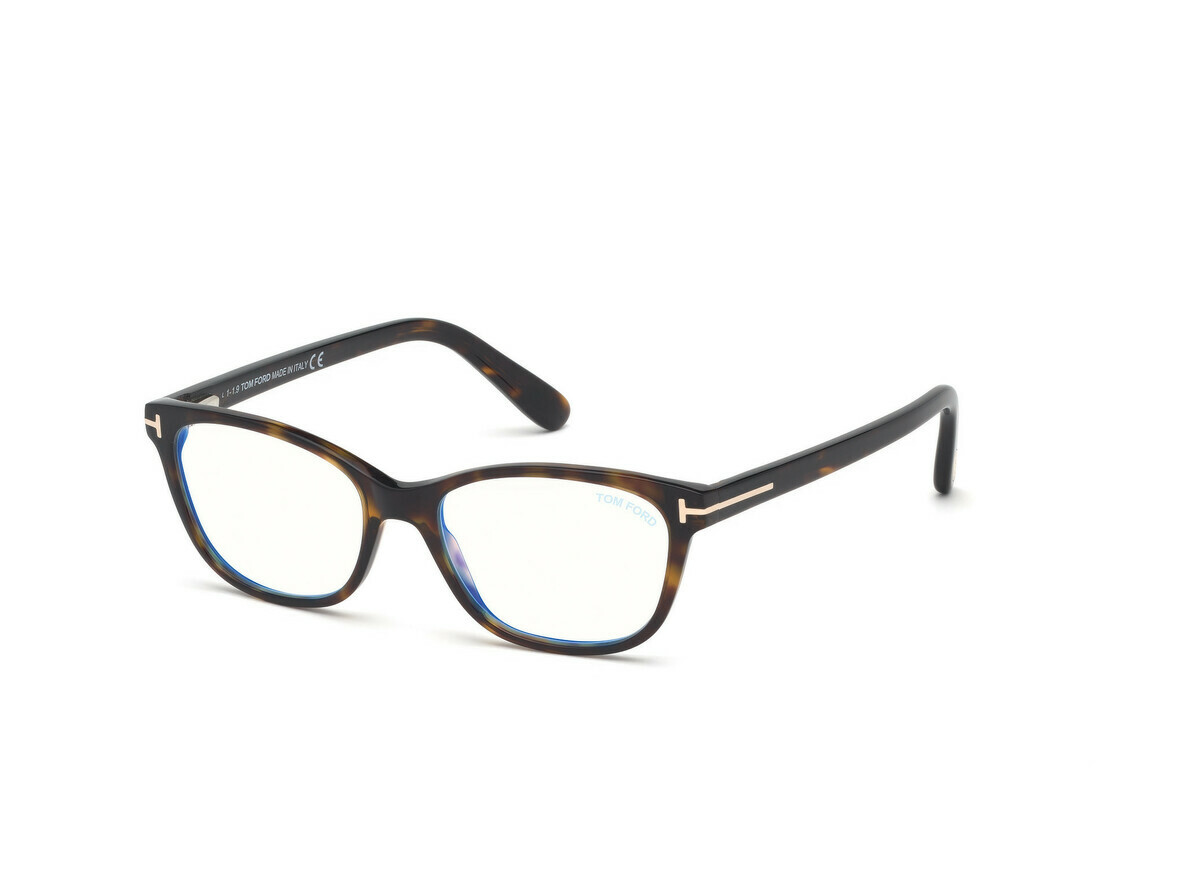 Shiny Classic Dark Havana, Rose Gold/ Blue Block Lenses