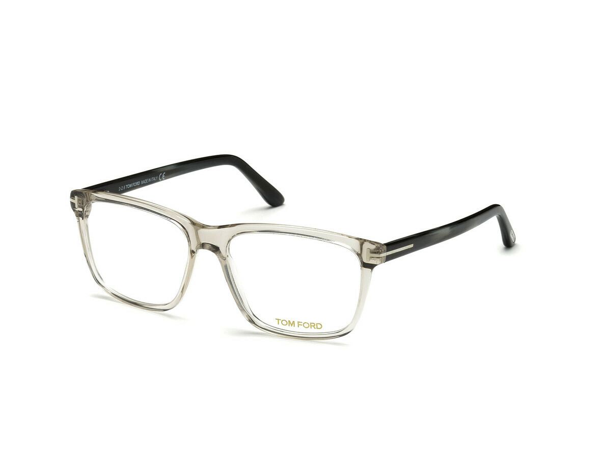 Transp. Grey W. Grey Striped Blue Horn Temples/ Blue Block Lenses