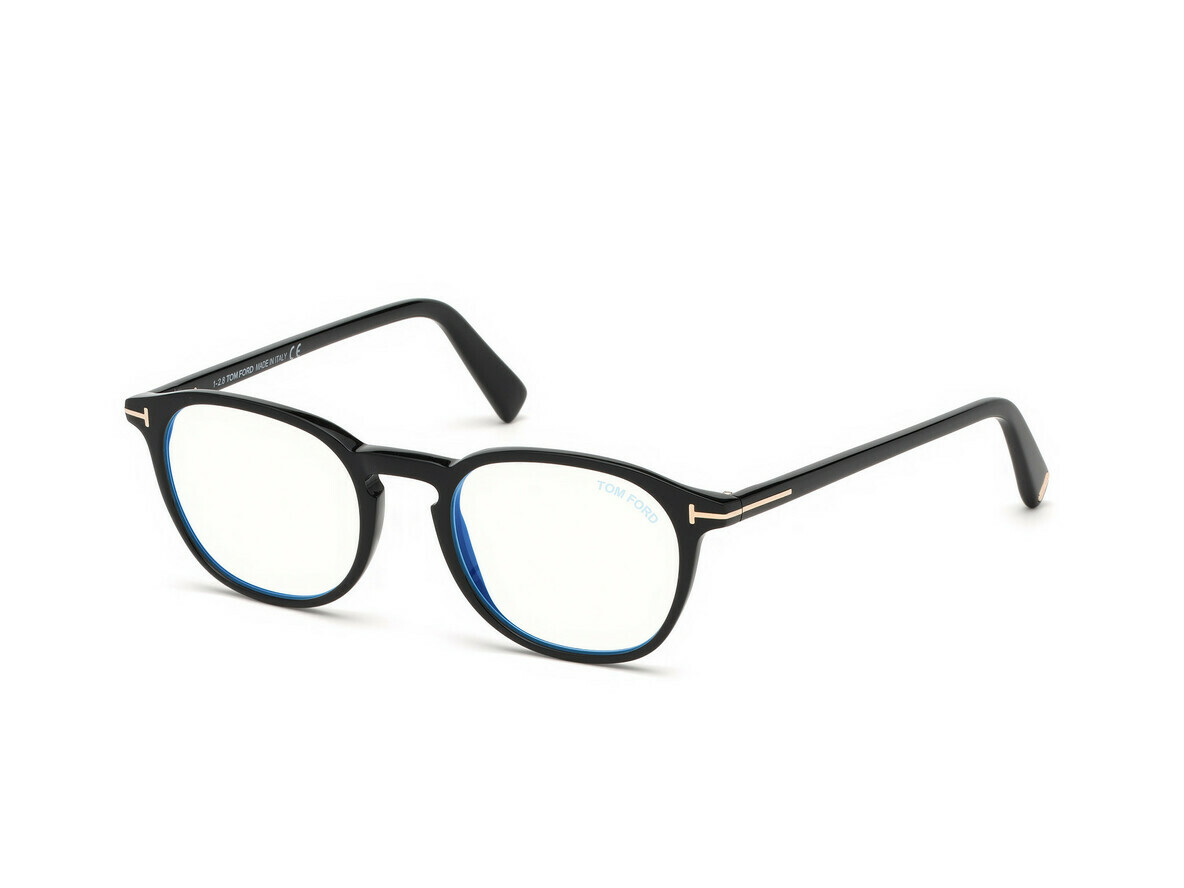 Shiny Black, Shiny Rose Gold "t" Logo/ Blue Block Lenses