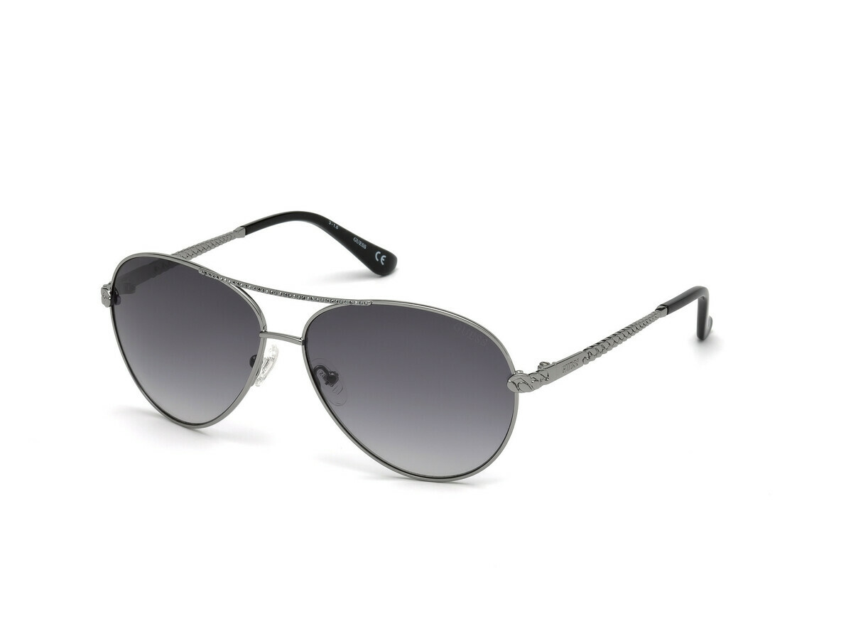 Shiny Gunmetal With Jet Hematite Stones/smoke Gradient Lens