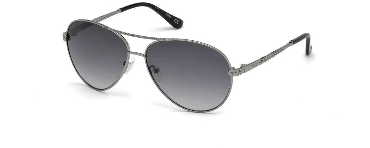 Shiny Gunmetal With Jet Hematite Stones/smoke Gradient Lens