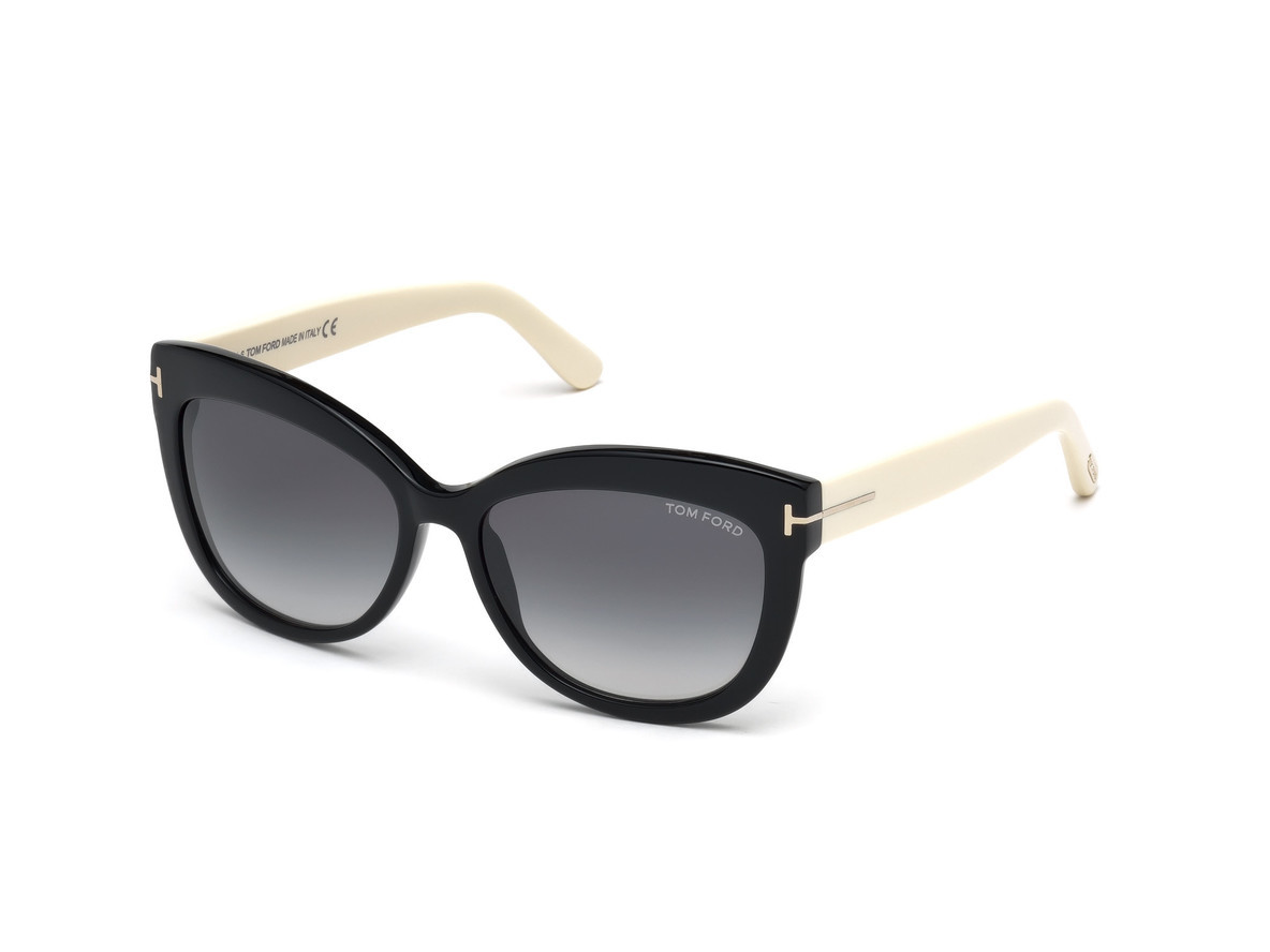 Shiny Black Front, Shiny Ivory Temples / Gradient Smoke Lenses