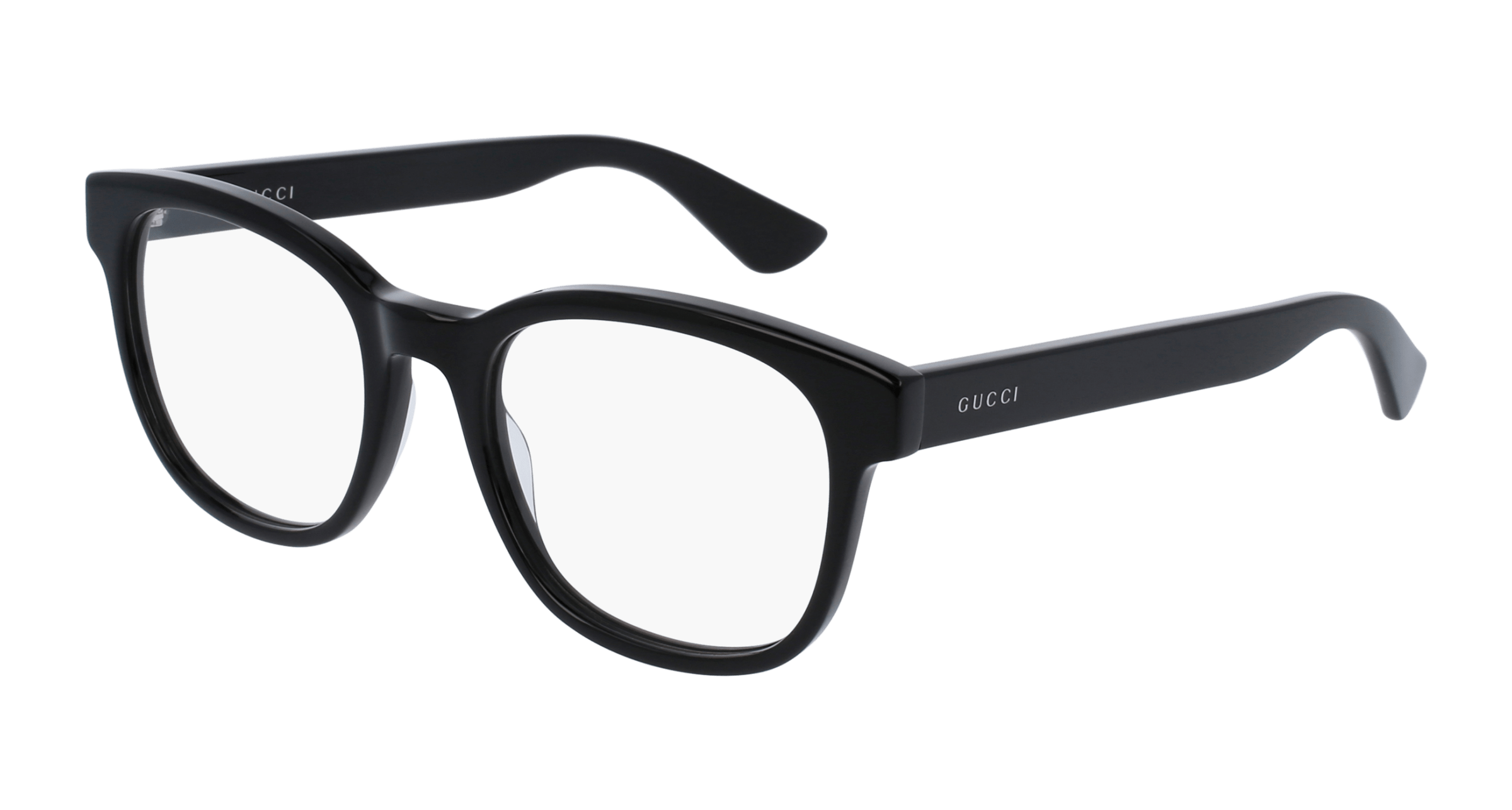 Gucci GG0005O square eyeglasses in Black/Black/Transparent