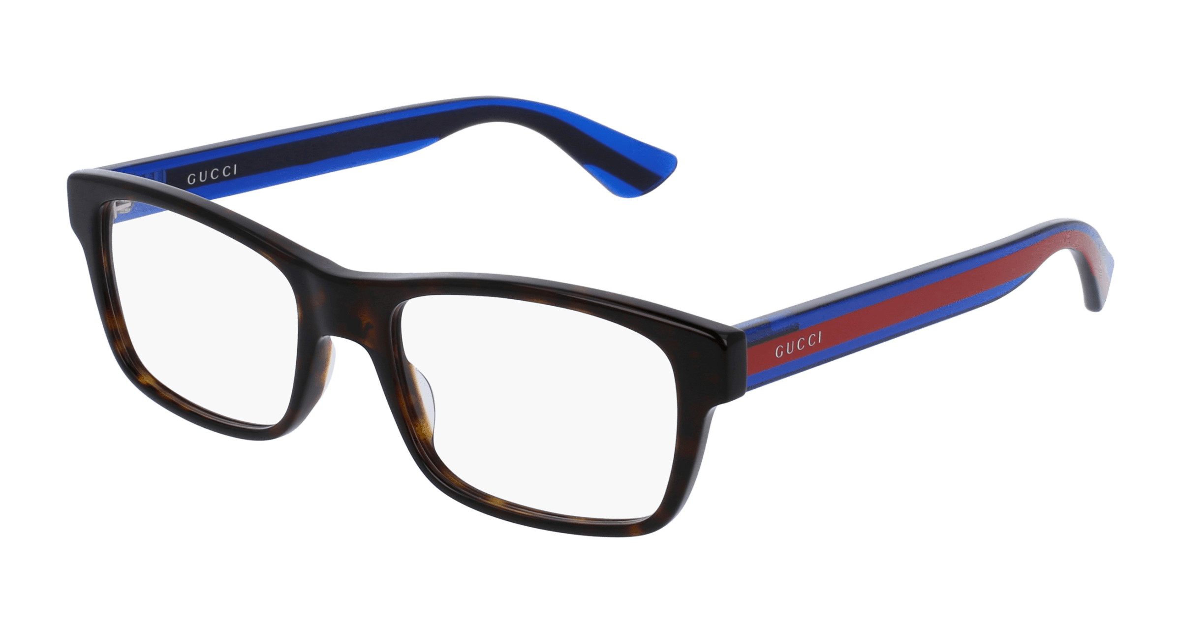 Gucci GG0006O rectangle eyeglasses in Avana Blue Transparent