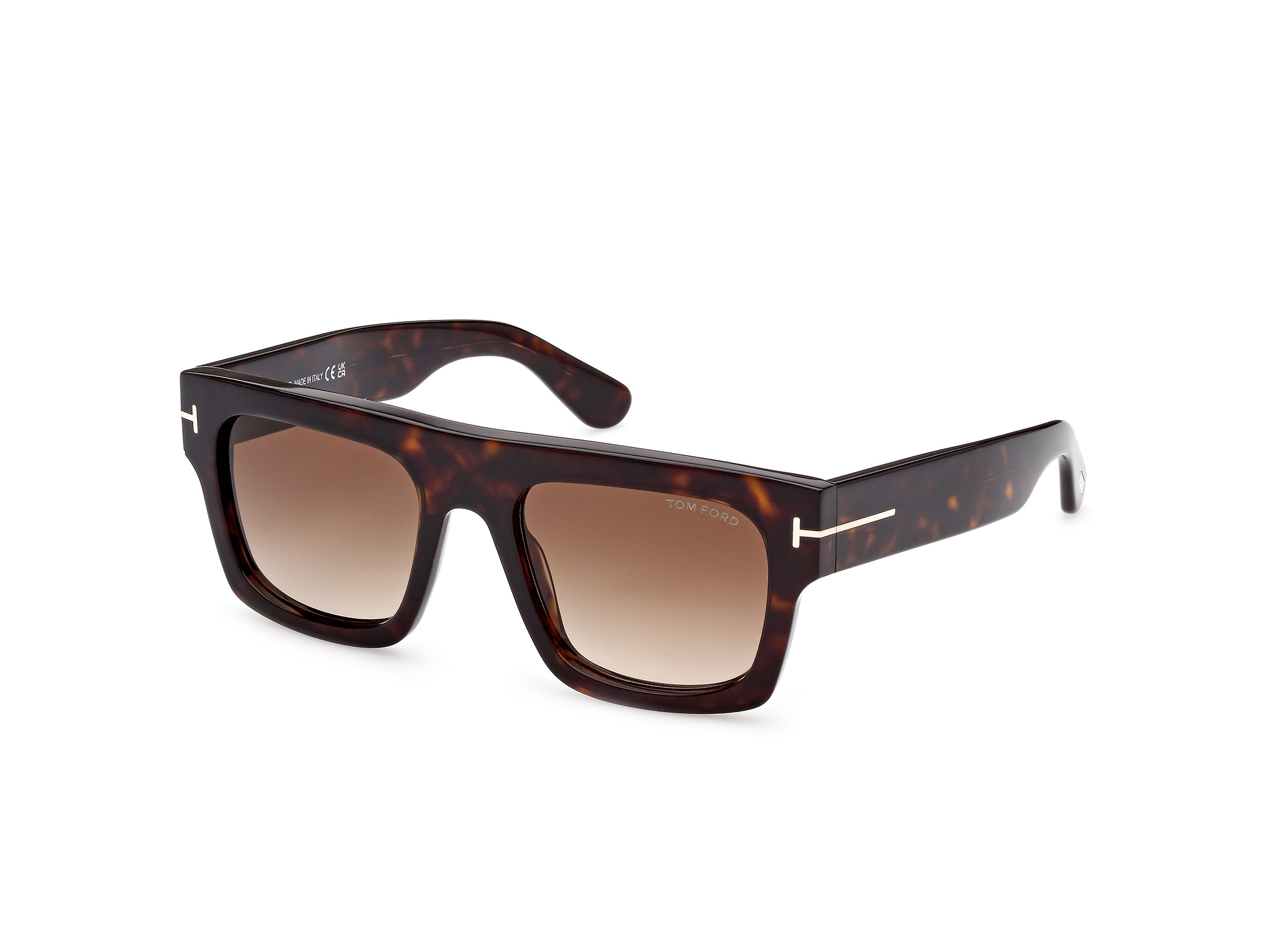 Tom Ford FT0711 square sunglasses in Dark Havana/Gradient Brown