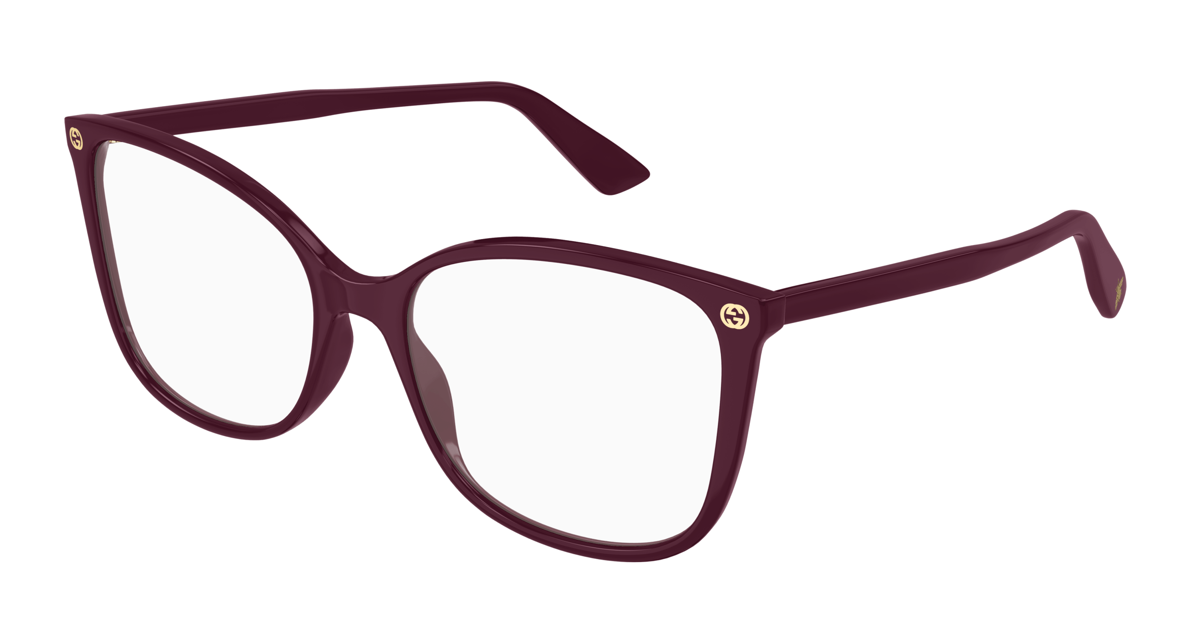 Gucci GG0026O round eyeglasses in Burgundy Burgundy Transparent