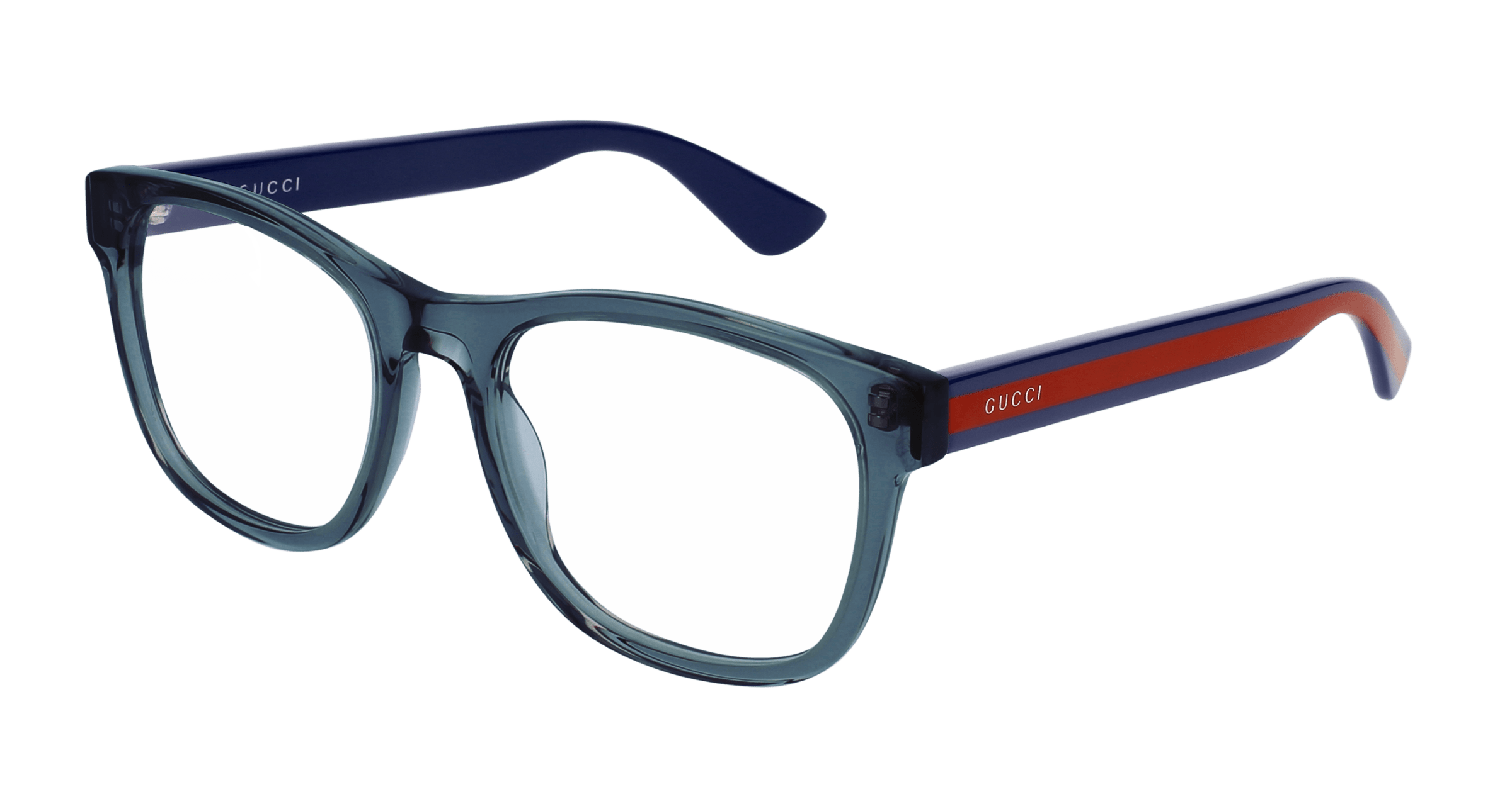 Gucci GG0004ON round eyeglasses in Blue Blue Transparent