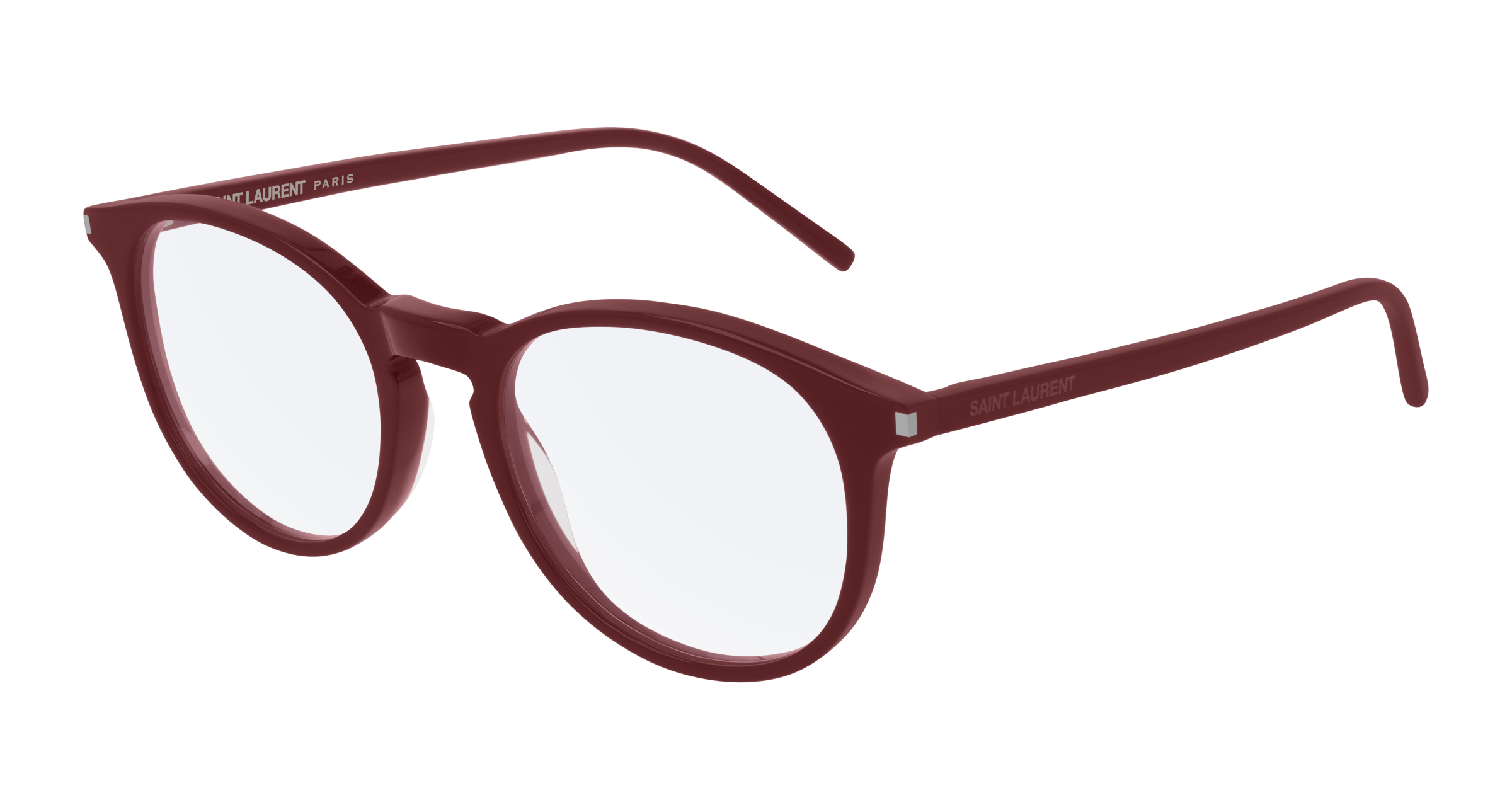 Saint Laurent SL 106 round eyeglasses in Burgundy Burgundy Transparent