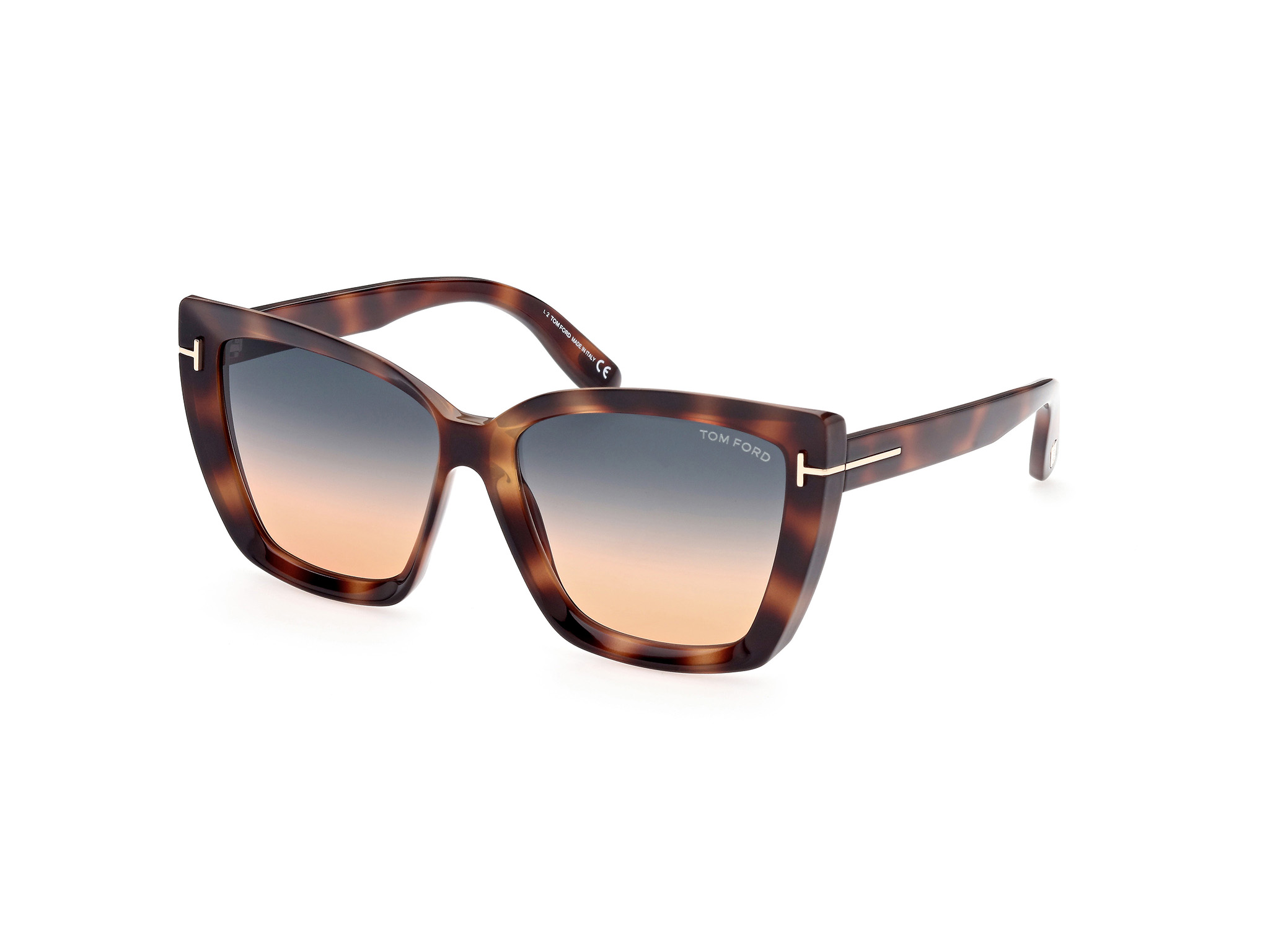 Tom Ford FT0920 square sunglasses in Blonde Havana/Gradient Green