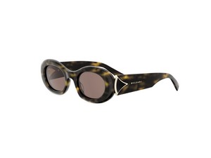 Bulgari BV40071U round sunglasses in 02N Black