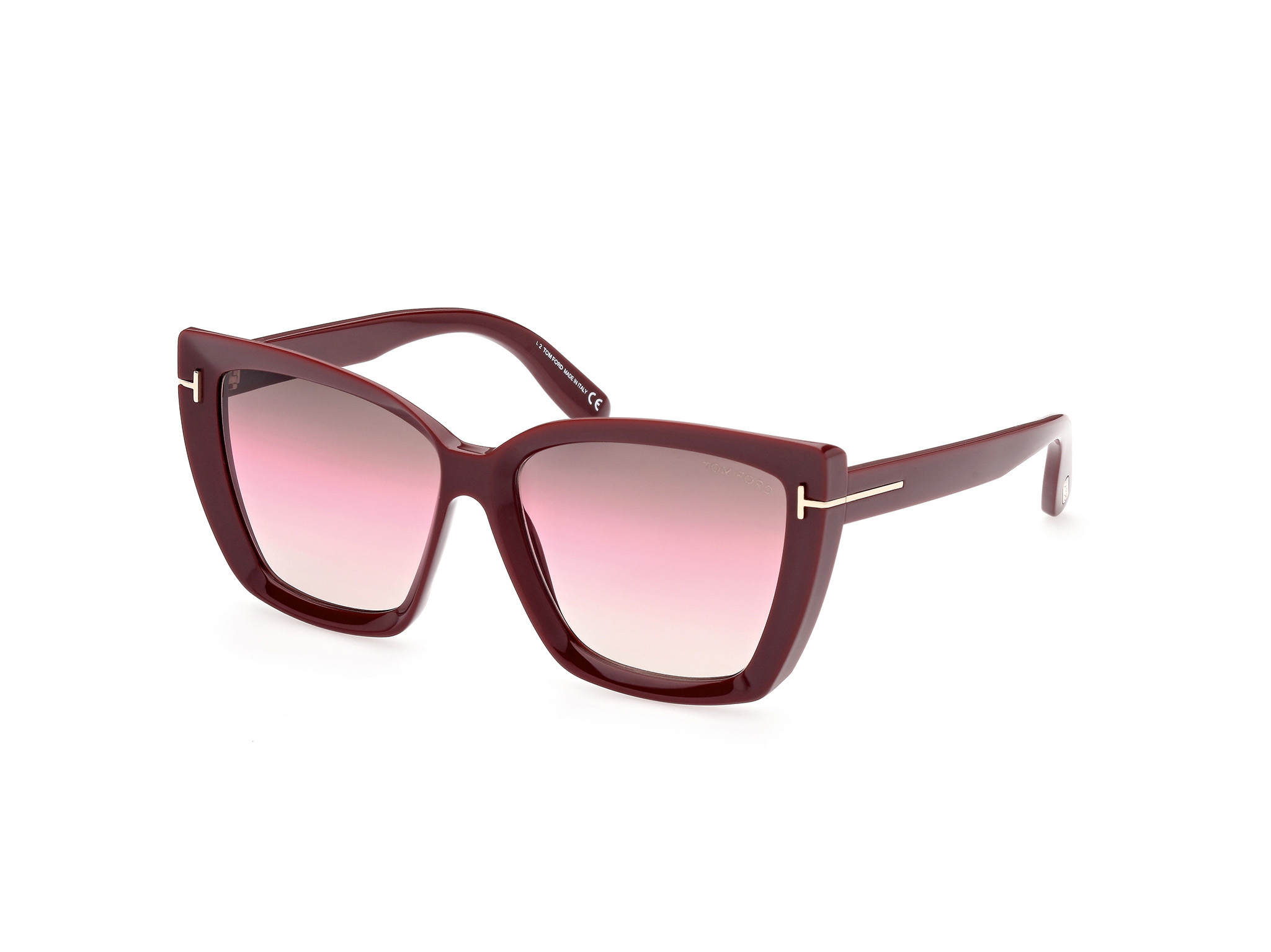 Tom Ford FT0920 square sunglasses in Shiny Bordeaux/Gradient Brown
