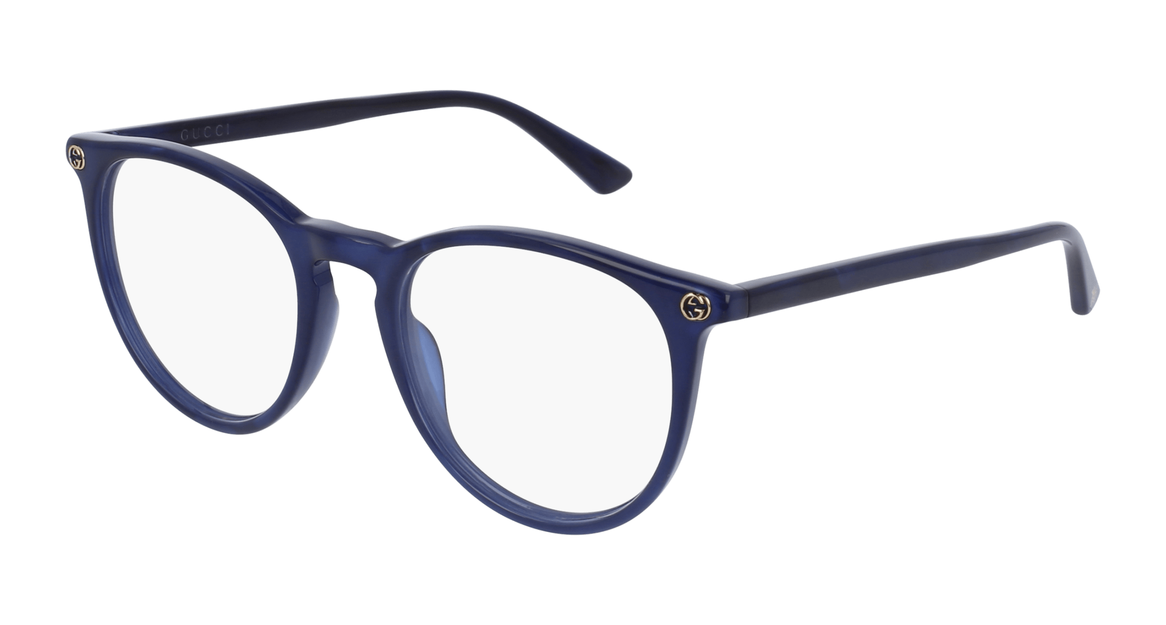 Gucci GG0027O round eyeglasses in Blue Blue Transparent