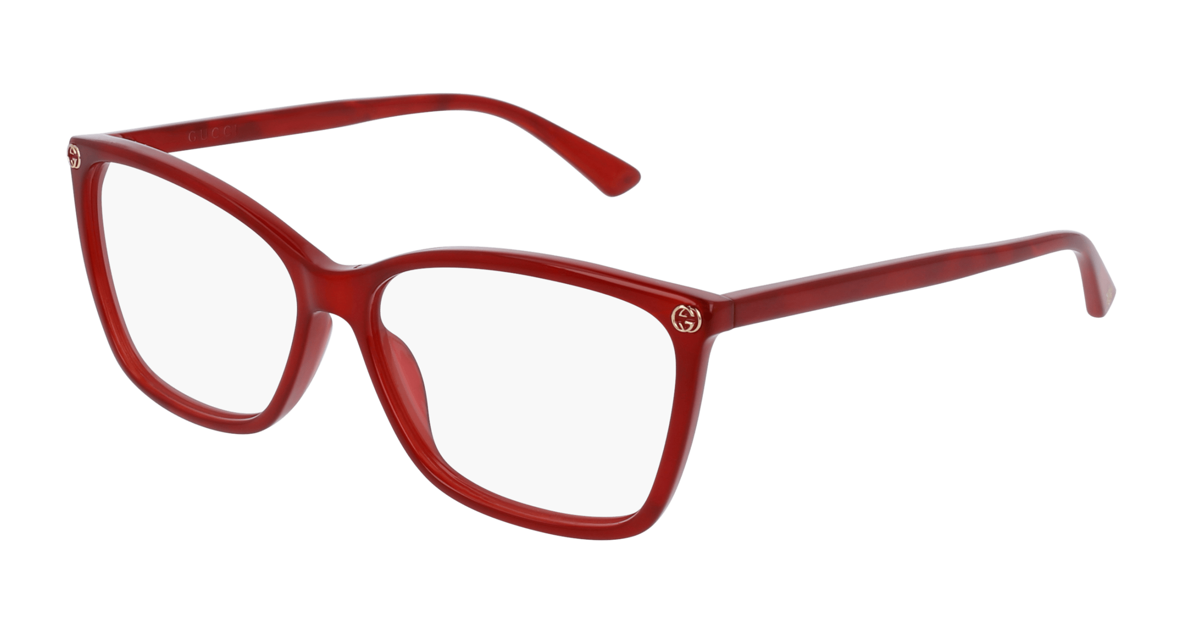 Gucci GG0025O cateye eyeglasses in Red Red Transparent