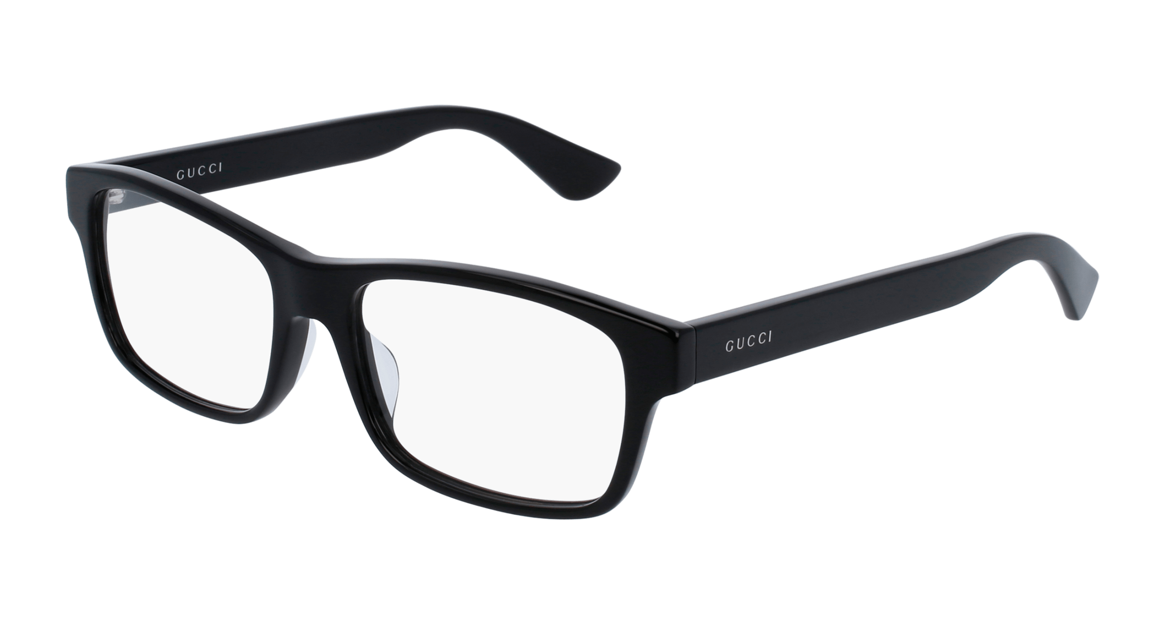 Gucci GG0006OAN rectangle eyeglasses in Black Black Transparent