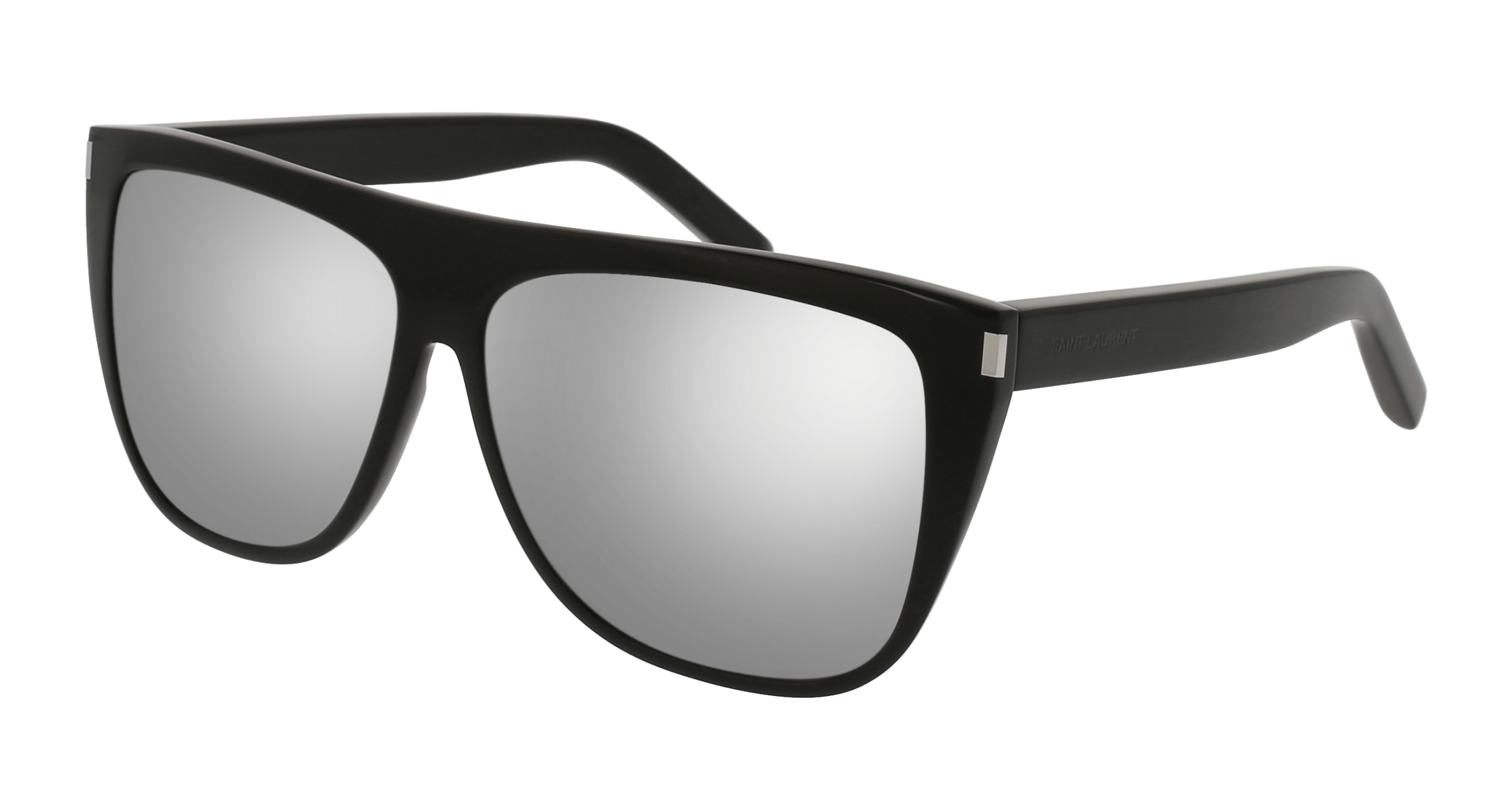 Saint Laurent SL 1 round sunglasses in Black Black Silver/Nylon