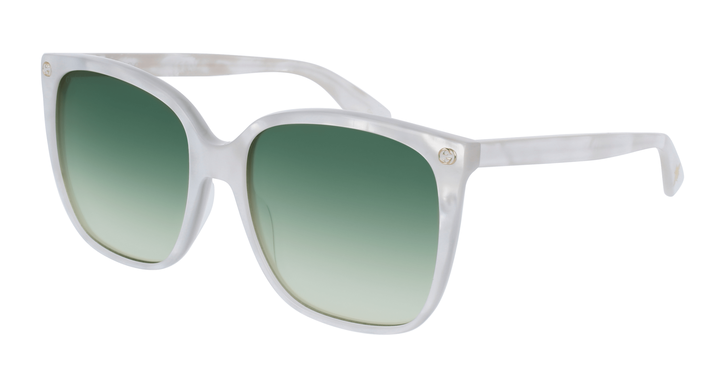 Gucci GG0022S cateye sunglasses in White White Green/Nylon