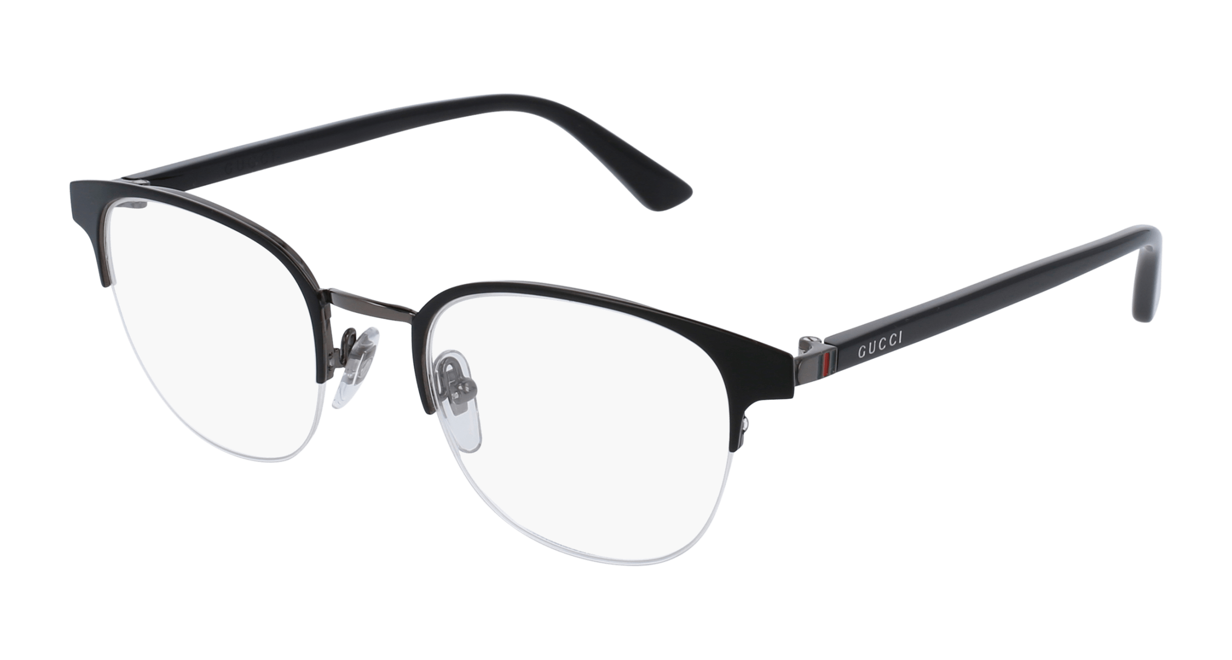 Gucci GG0020O square eyeglasses in Black/Black/Transparent