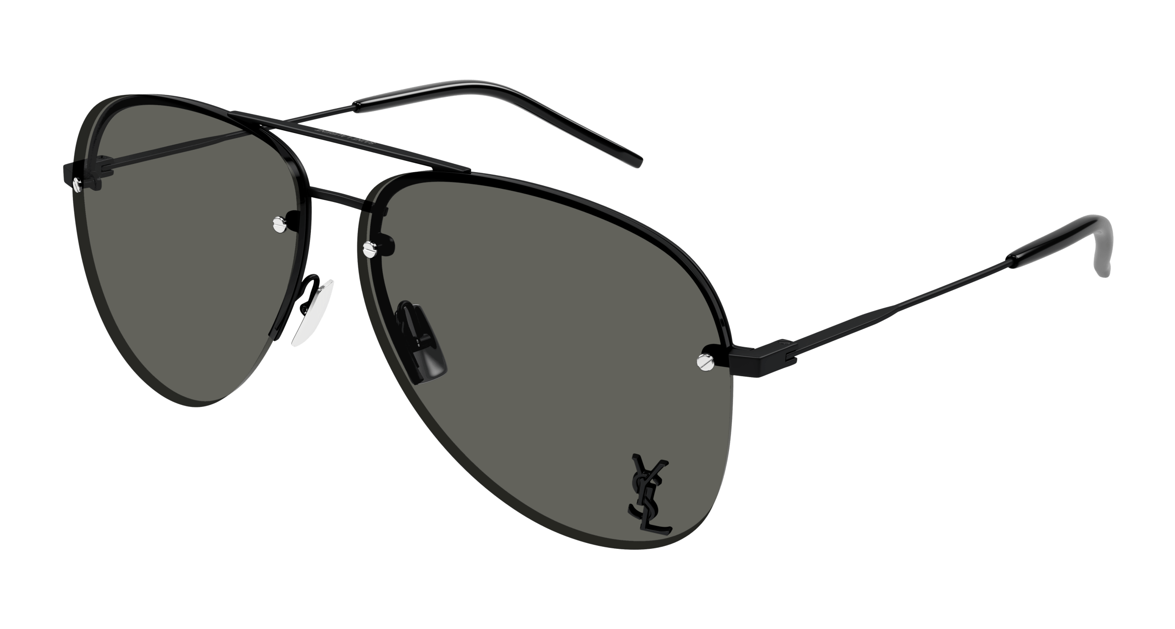 Saint Laurent CLASSIC 11 M aviator sunglasses in Black Black Grey/Nylon