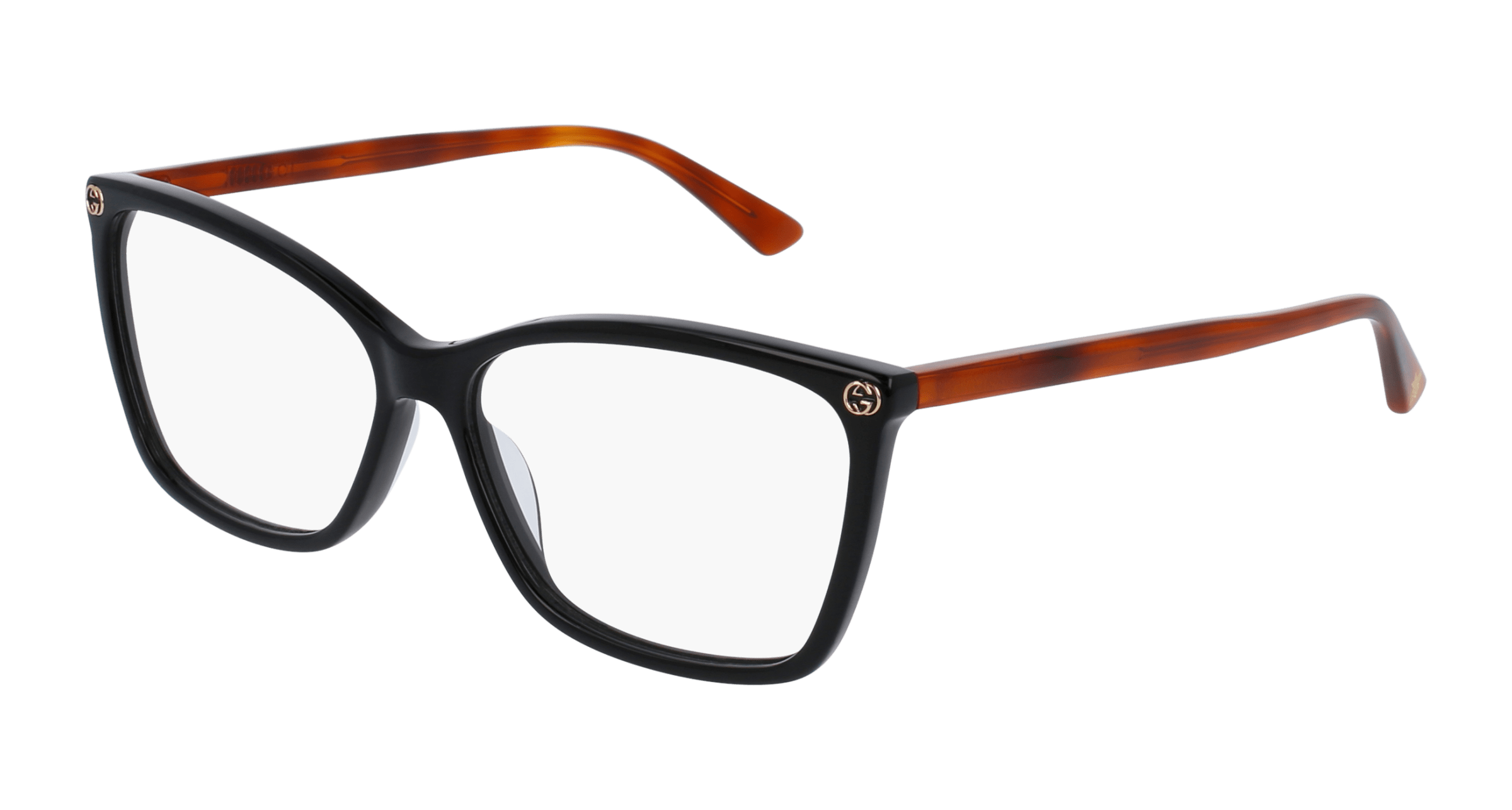 Gucci GG0025O cateye eyeglasses in Black Avana Transparent