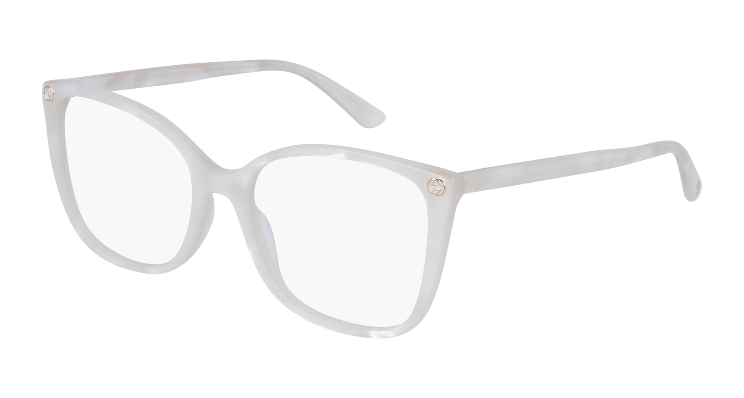 Gucci GG0026O round eyeglasses in White White Transparent
