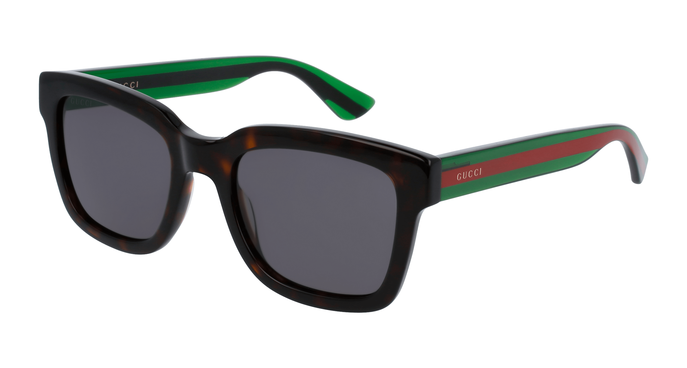 Gucci GG0001S square sunglasses in Avana Green Grey/Nylon