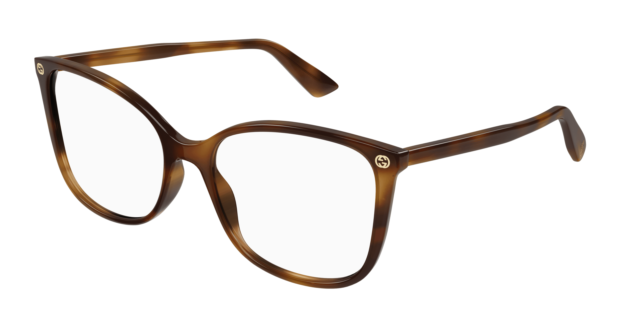 Gucci GG0026O round eyeglasses in Avana Avana Transparent