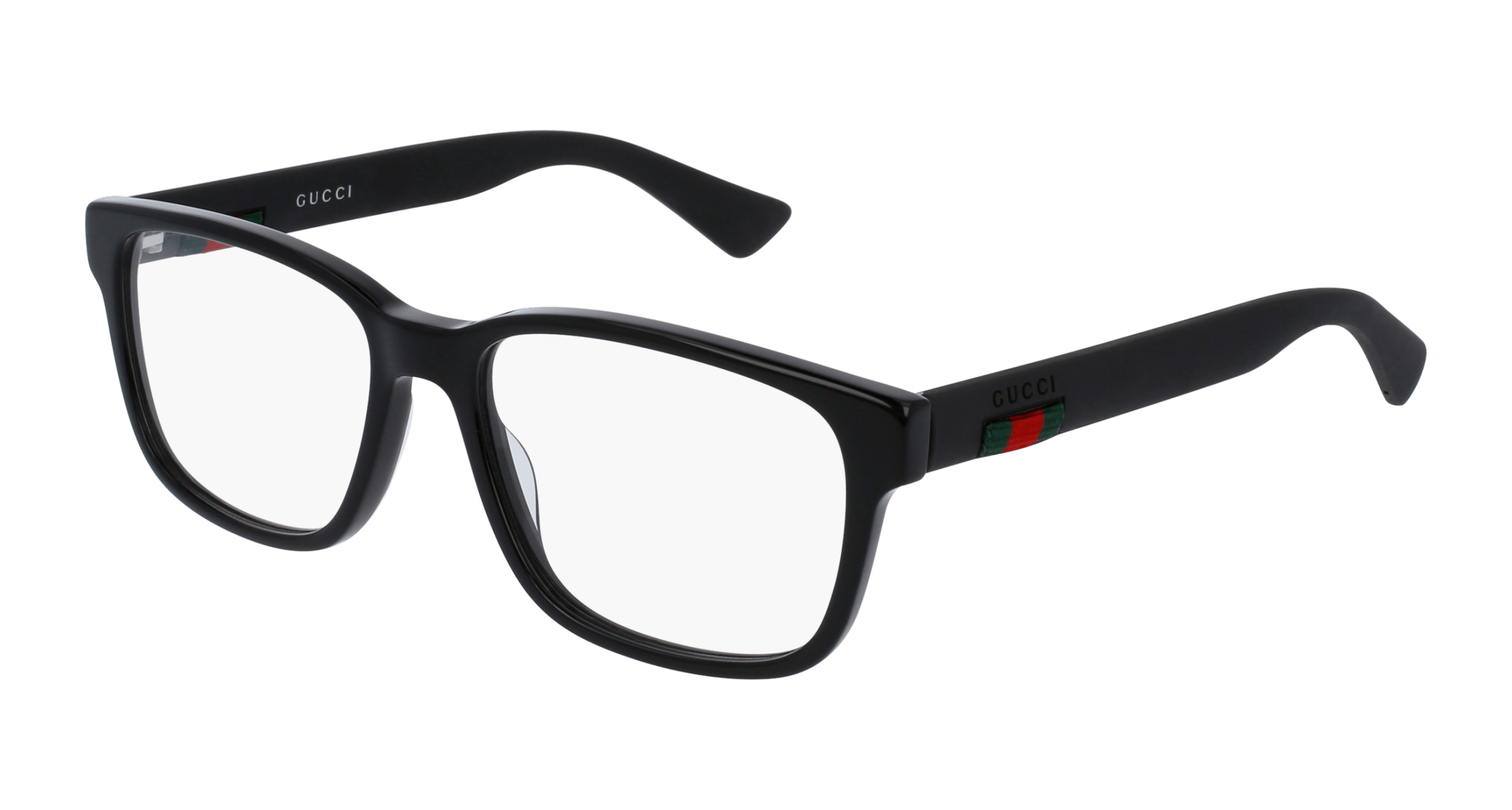 Gucci GG0011O rectangle eyeglasses in Black Black Transparent