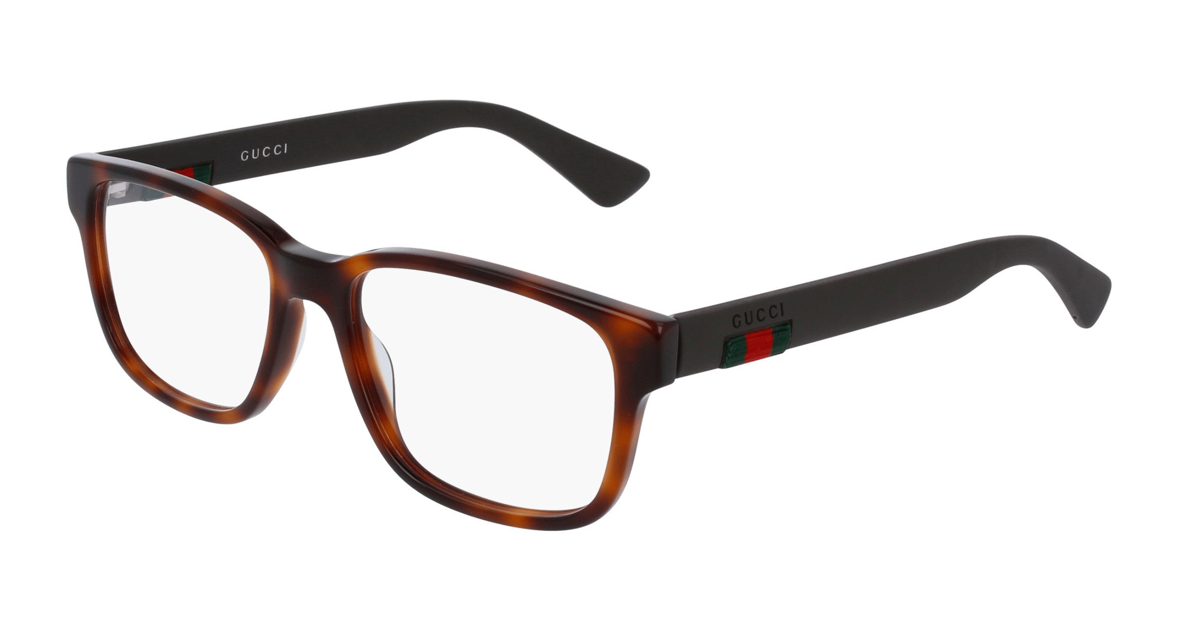 Gucci GG0011O rectangle eyeglasses in Avana Brown Transparent