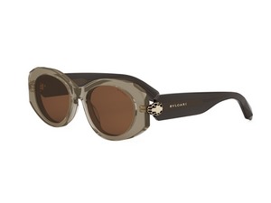 Bulgari BV40007I round sunglasses in 48E Brown