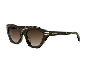 Bulgari BV40099F round sunglasses in 52F Havana