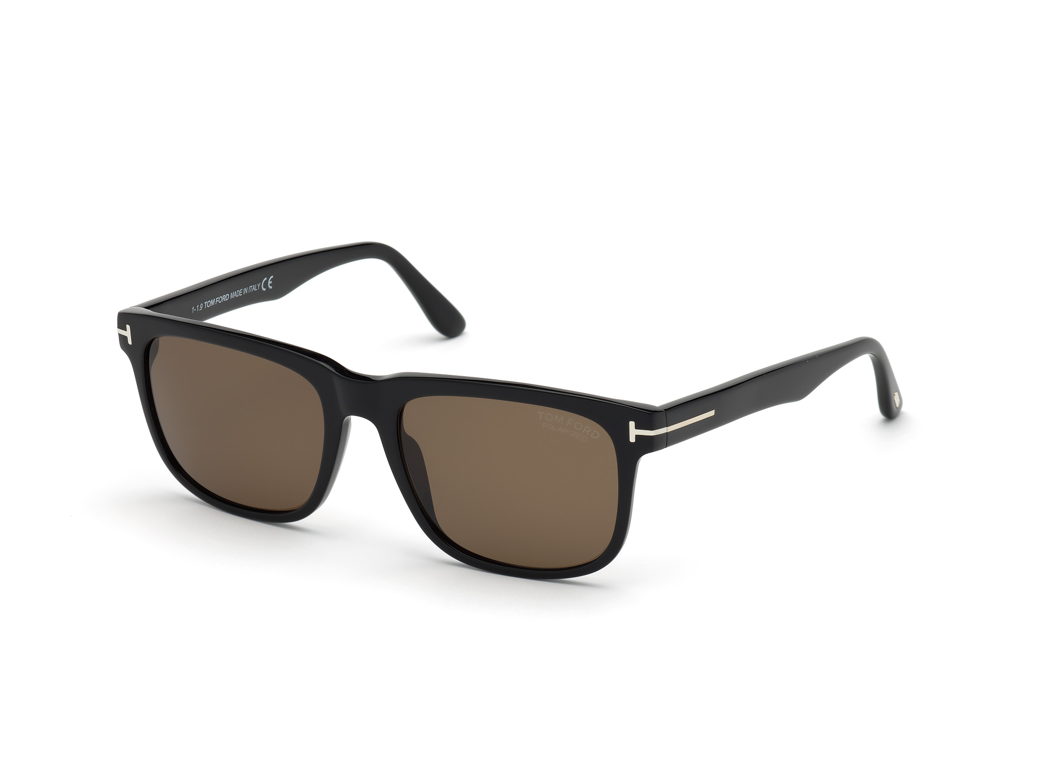 Tom Ford FT0775 Stephenson square sunglasses in 01H Shiny Black/Brown Polarized Lenses
