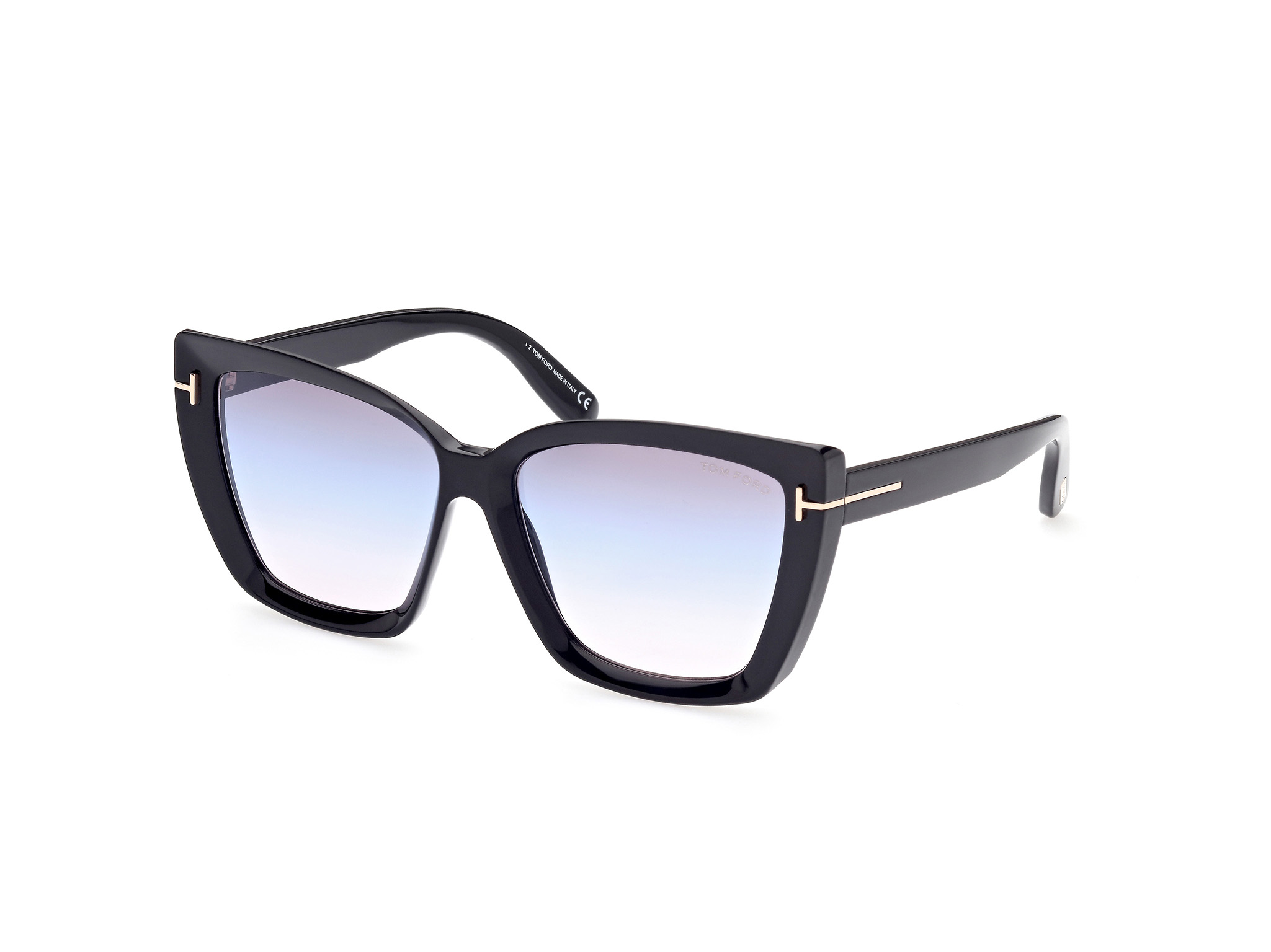 Tom Ford FT0920 square sunglasses in Shiny Black/Gradient Smoke