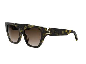 Bulgari BV40097F square sunglasses in 52F Havana