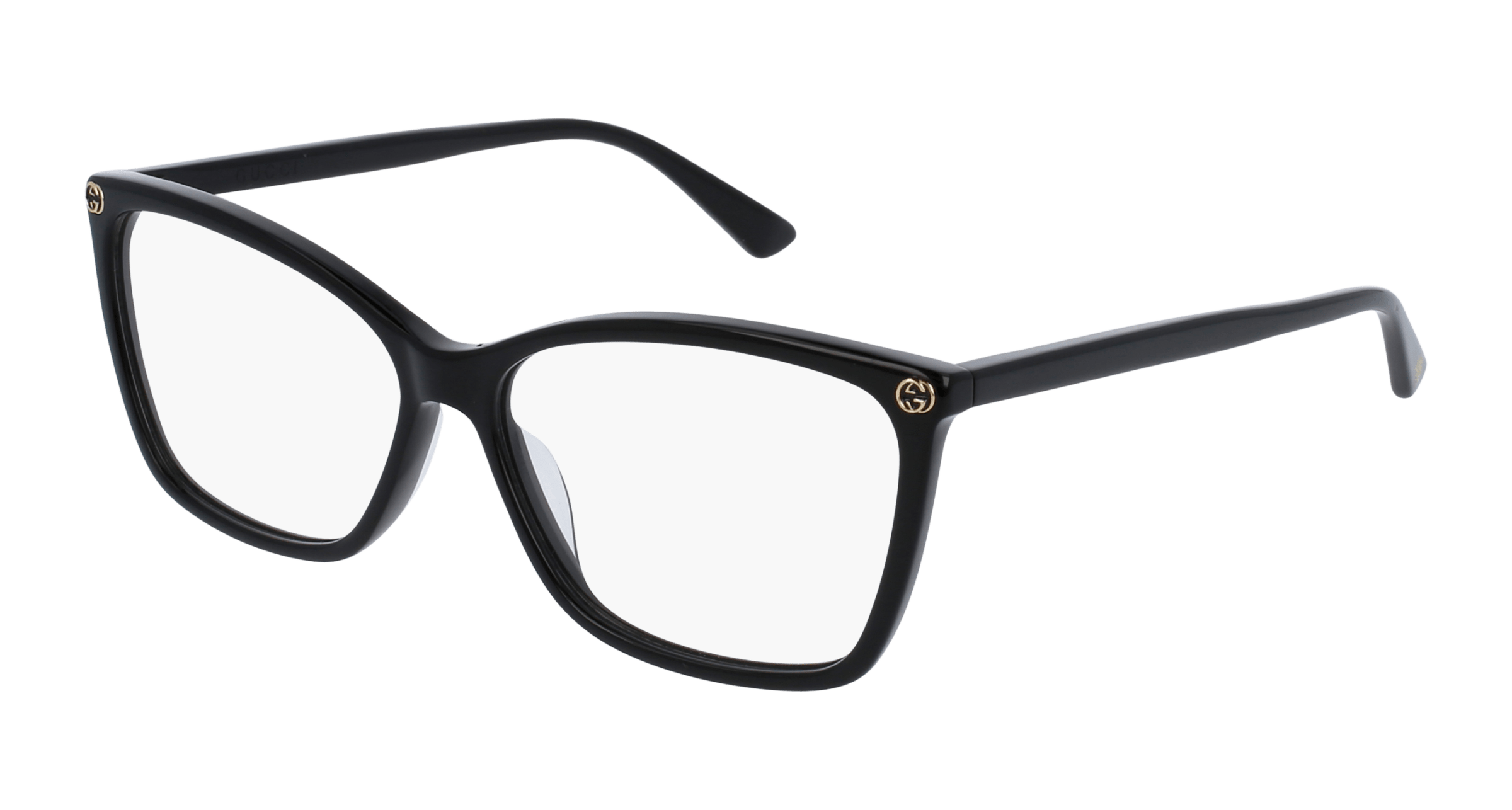 Gucci GG0025O cateye eyeglasses in Black Black Transparent
