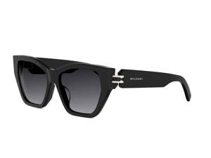 Bulgari BV40097F round sunglasses in 01B Black