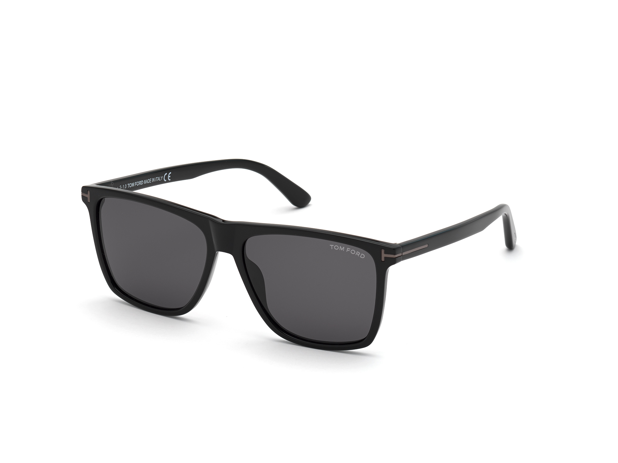 Tom Ford FT0832-N square sunglasses in Shiny Black/Smoke