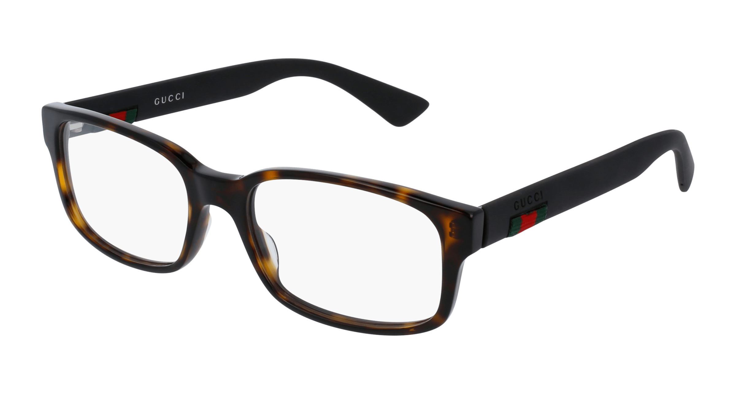 Gucci GG0012O rectangle eyeglasses in Avana Black Transparent