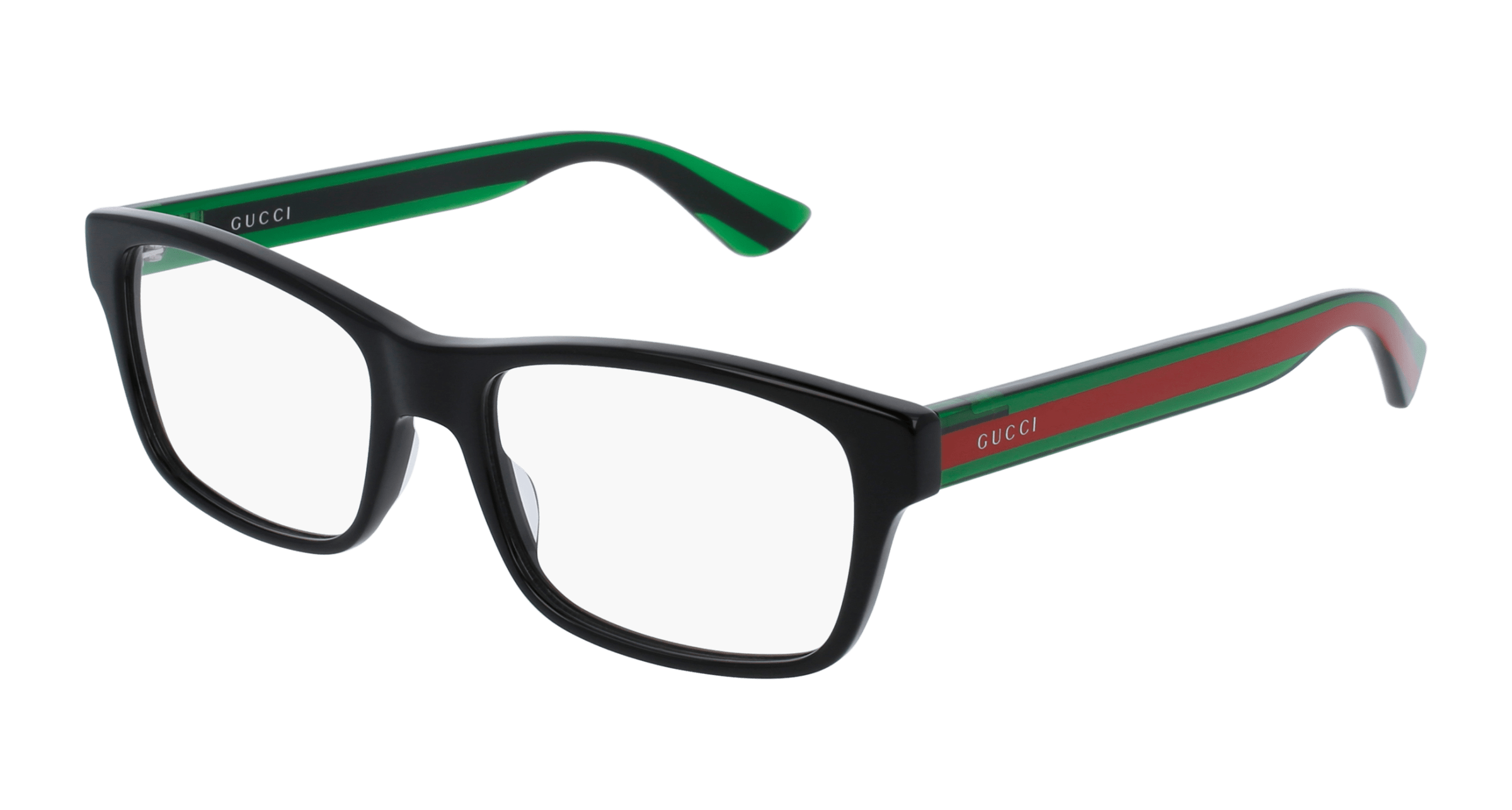 Gucci GG0006ON rectangle eyeglasses in Black Green Transparent