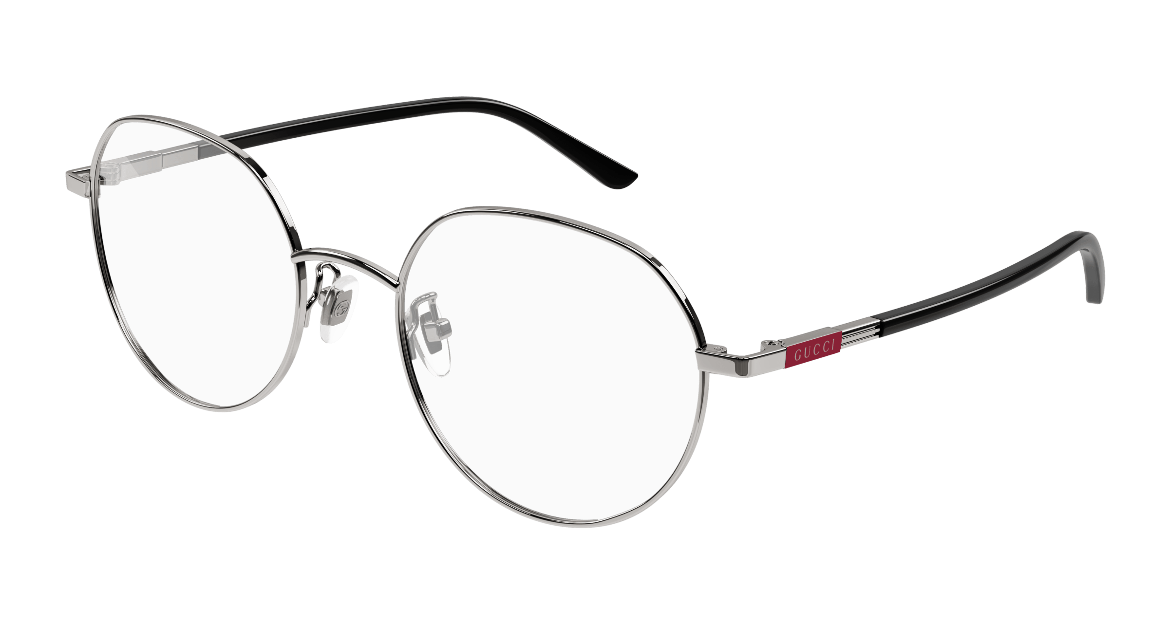 Gucci GG 1349O 001 round eyeglasses in Silver/Black