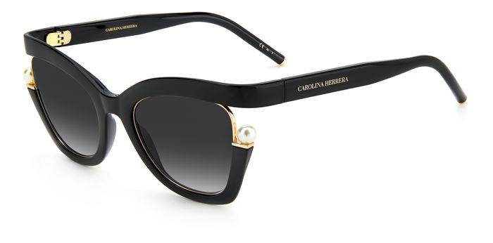 Carolina Herrera CH 0002/S rectangle sunglasses in Black/Dark Grey Shaded