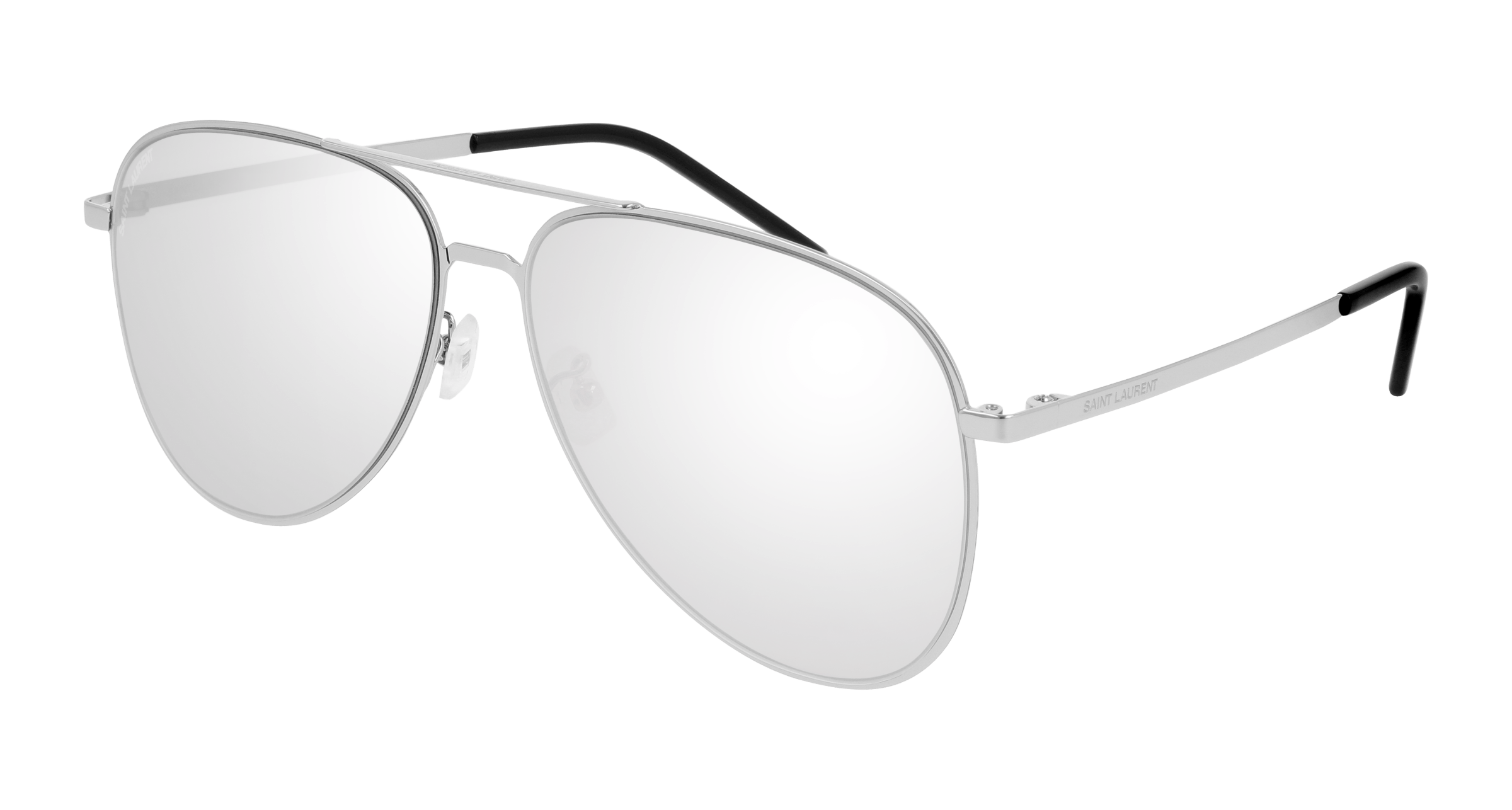 Saint Laurent CLASSIC 11 SLIM aviator sunglasses in Silver Silver Silver/Nylon