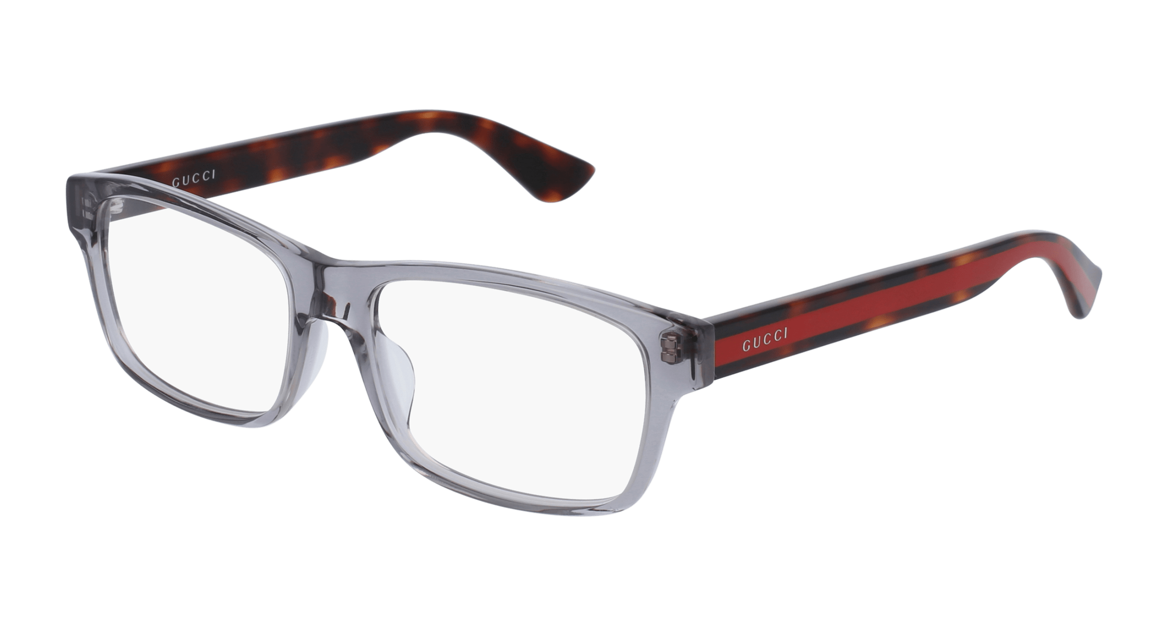 Gucci GG0006OAN rectangle eyeglasses in Grey Havana Transparent