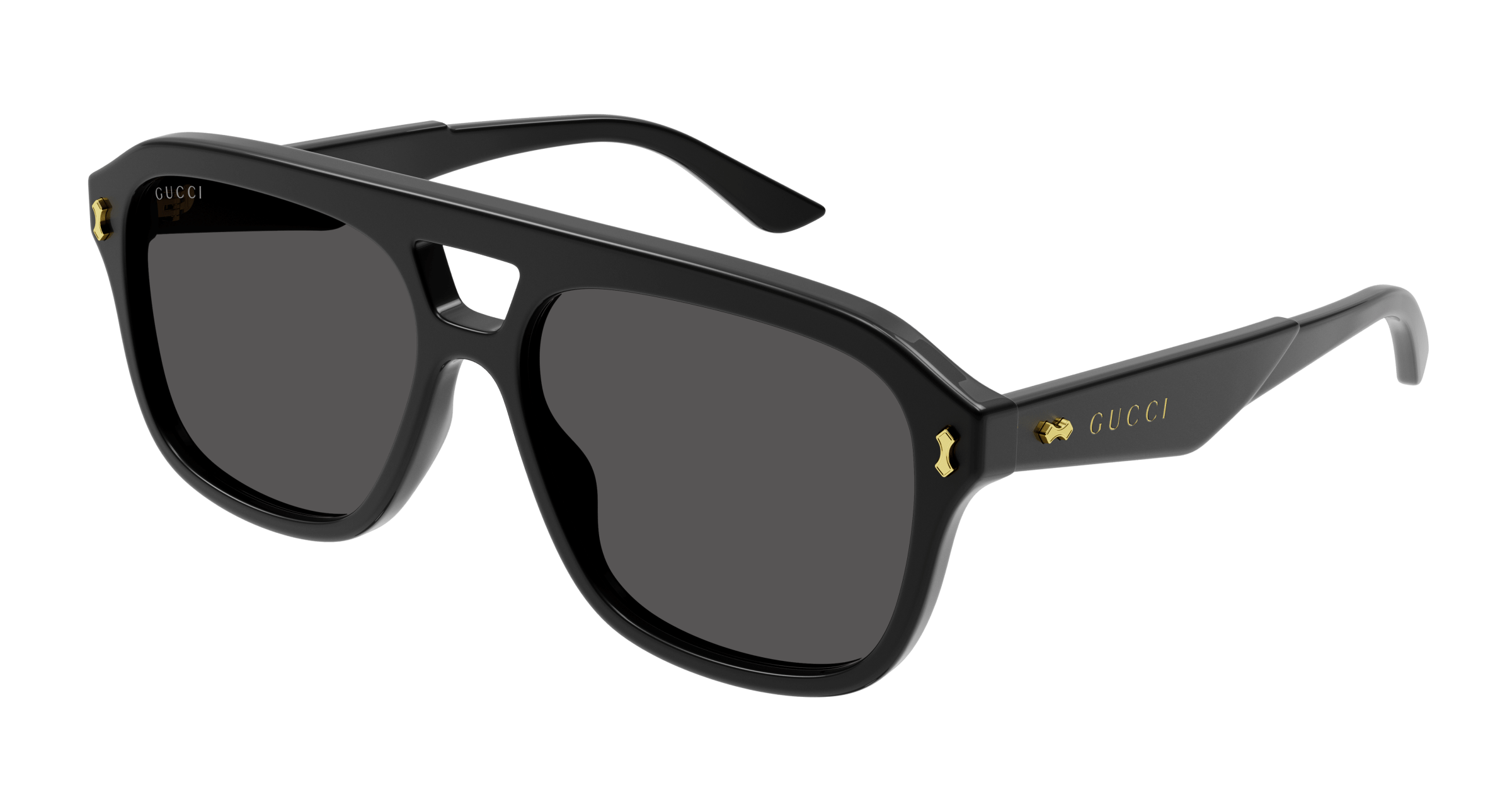 Gucci GG 1263S 001 rectangle sunglasses in Black Black Grey