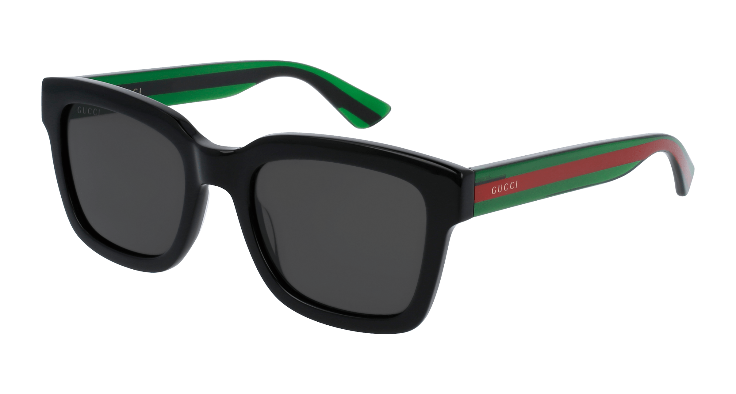 Gucci GG0001S square sunglasses in Black Green Grey/Polarized Cr 39
