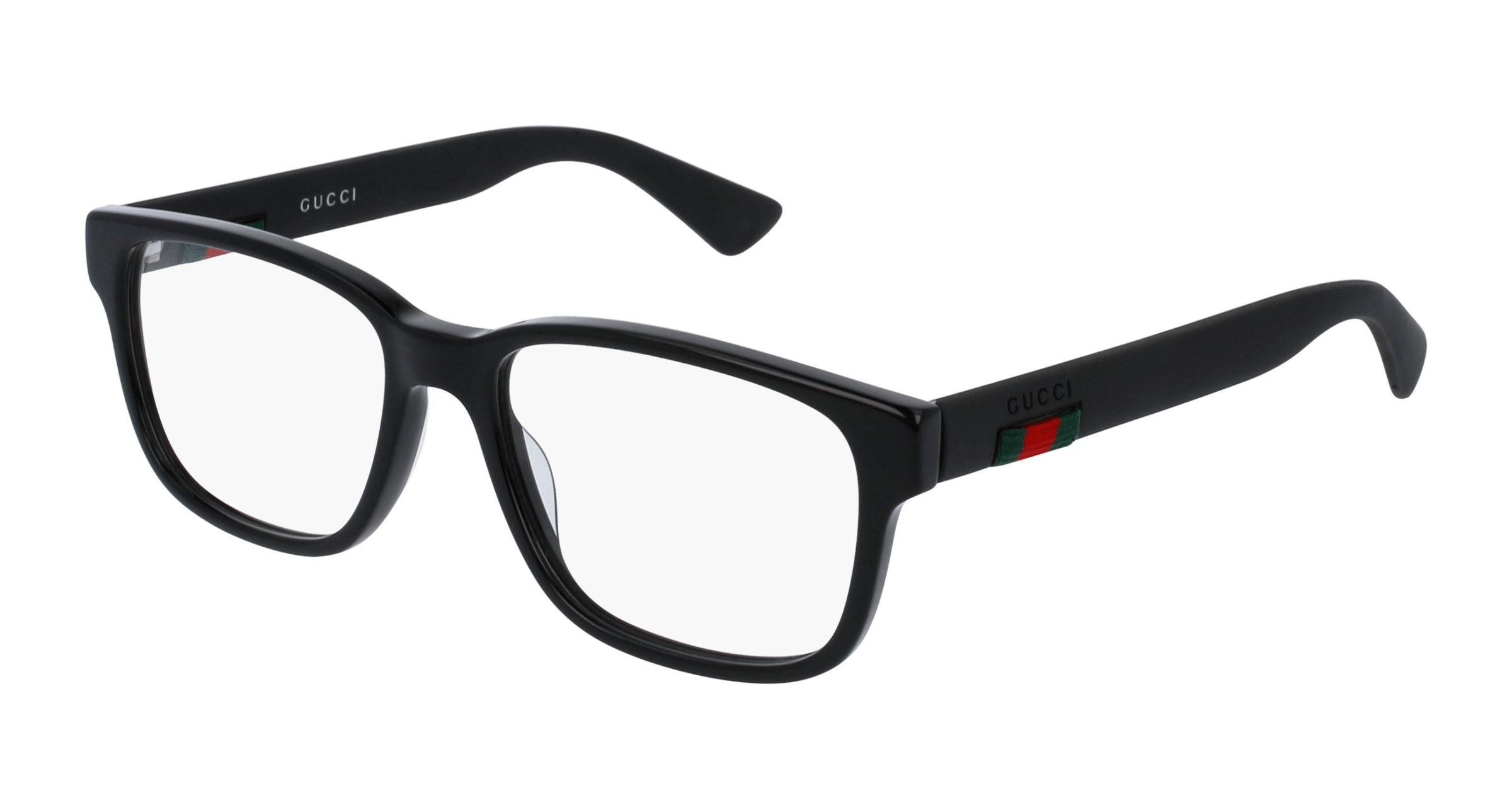 Gucci GG0011O rectangle eyeglasses in Black Black Transparent