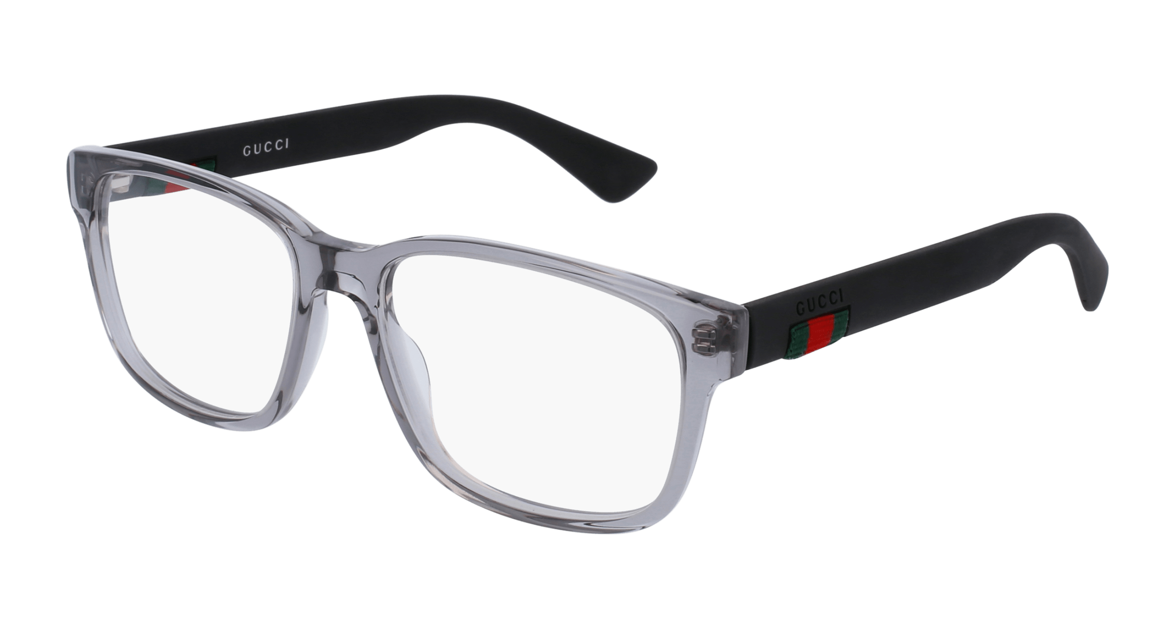 Gucci GG0011O rectangle eyeglasses in Grey Black Transparent