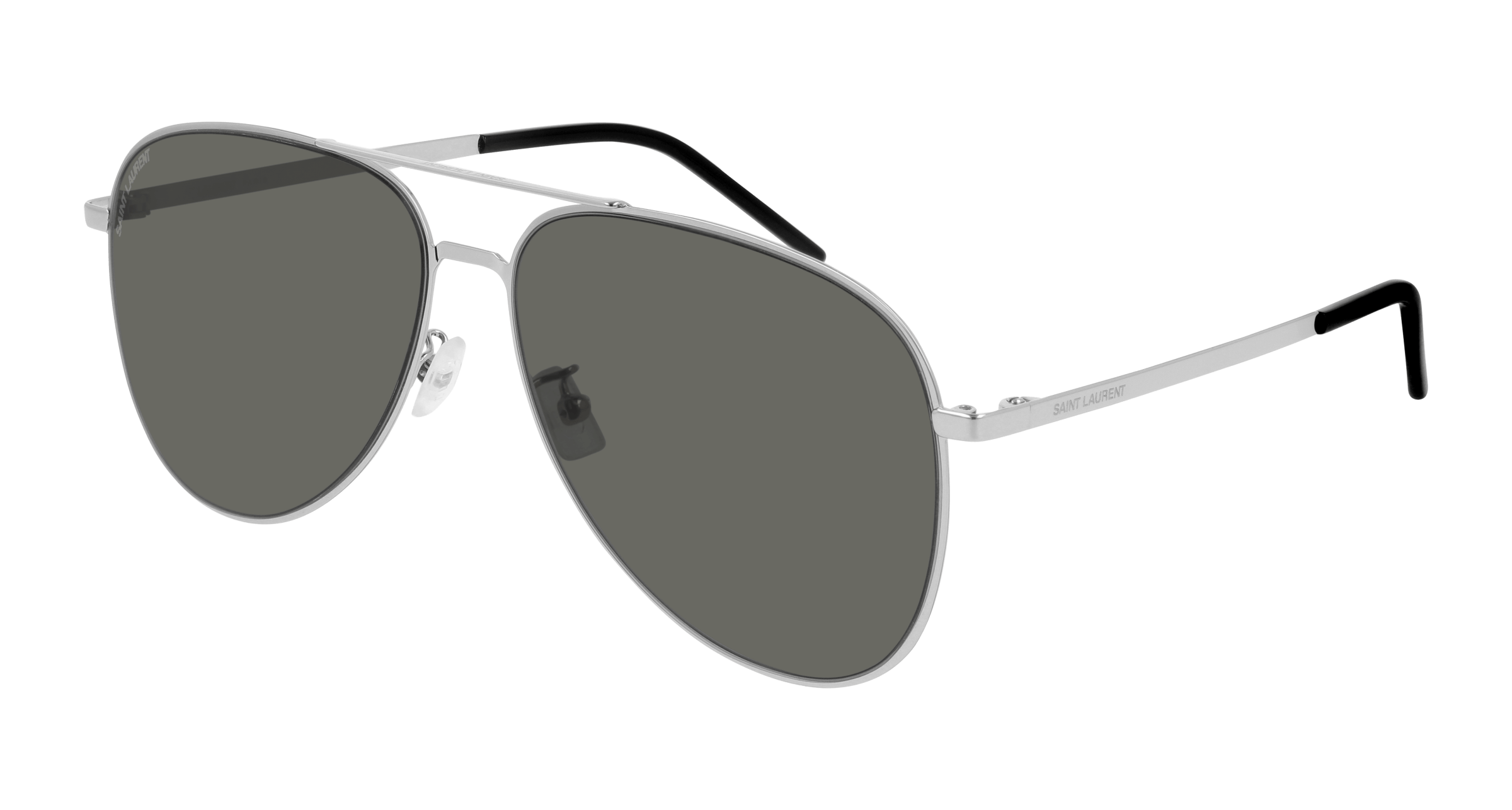 Saint Laurent CLASSIC 11 SLIM aviator sunglasses in Silver Silver Grey/Nylon