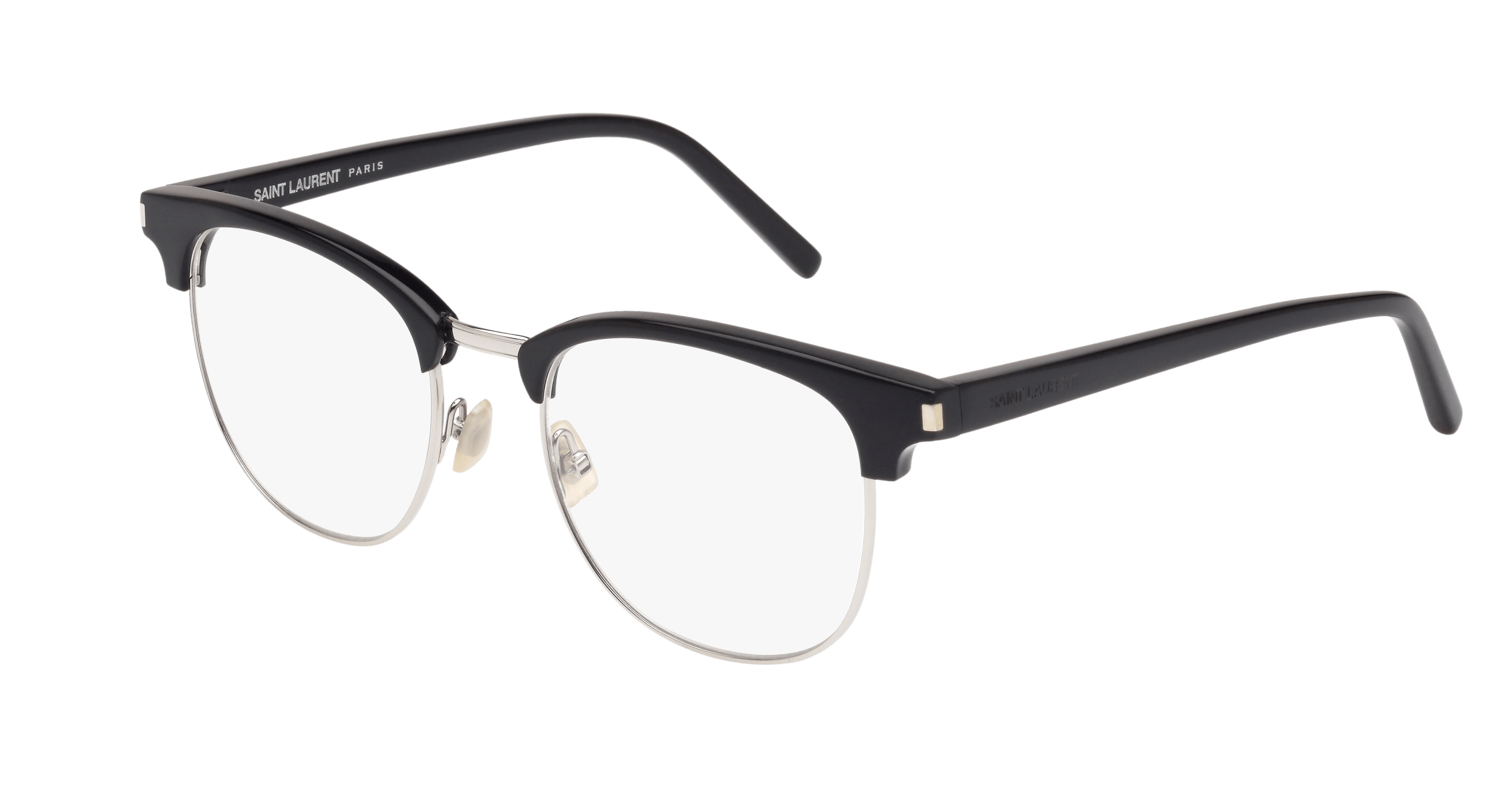 Saint Laurent SL 104 round eyeglasses in Black Black Transparent